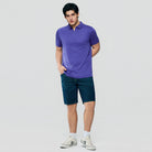 Men's Interlock Knit Collar Regular Half Zip Solid Polo - Image 2