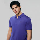 Men's Interlock Knit Collar Regular Half Zip Solid Polo - Image 3