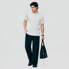 Men's Interlock Knit Collar Regular Half Zip Solid Polo - Image 2