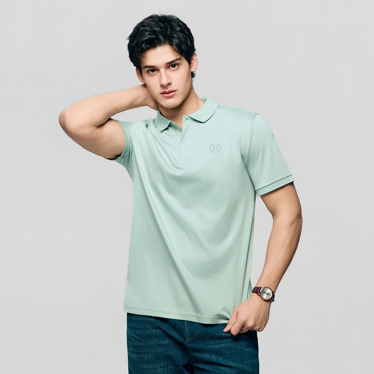 Men's Slim Fit Liquid Touch Cotton Interlock Polo - Image 3