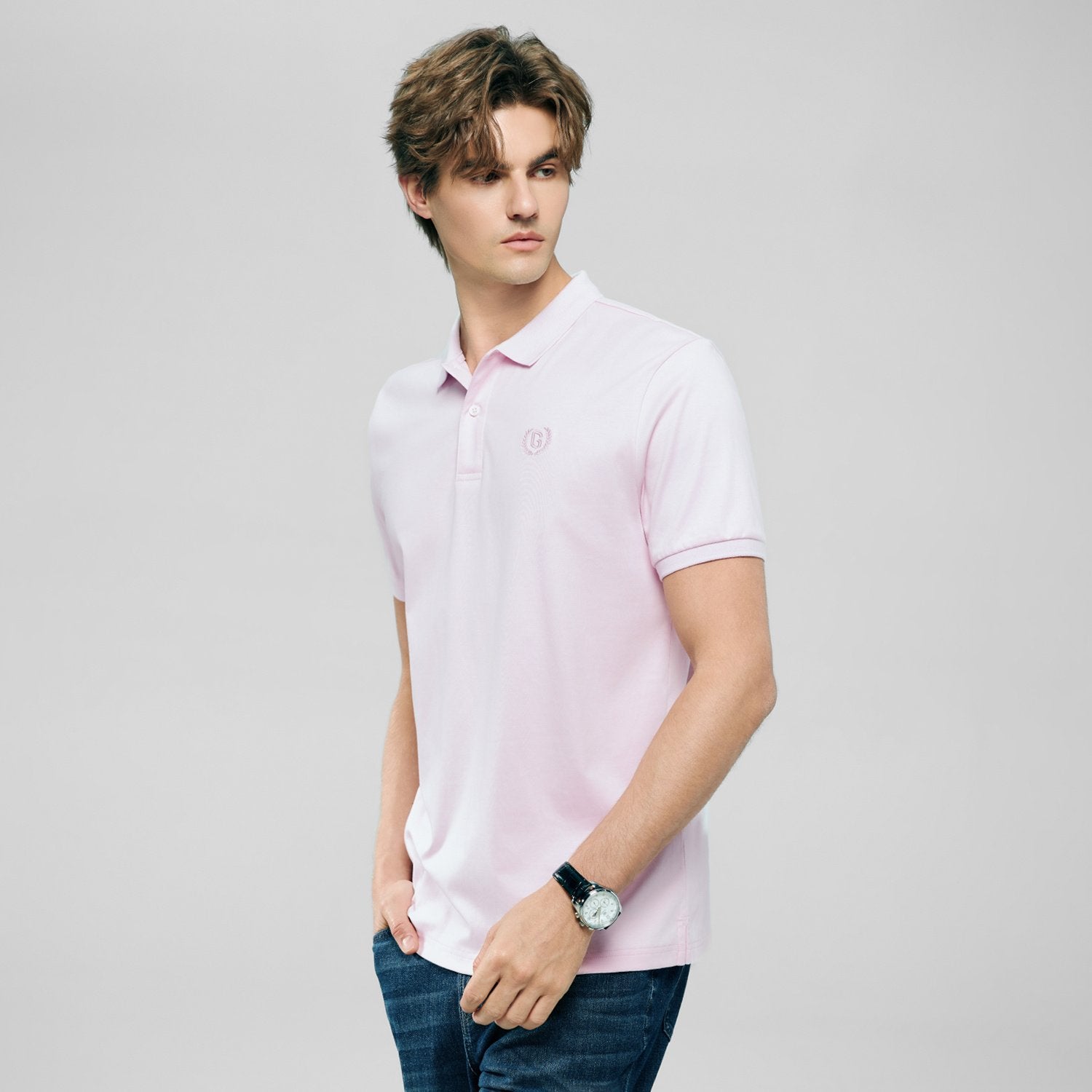 Men's Slim Fit Liquid Touch Cotton Interlock Polo - Image 2