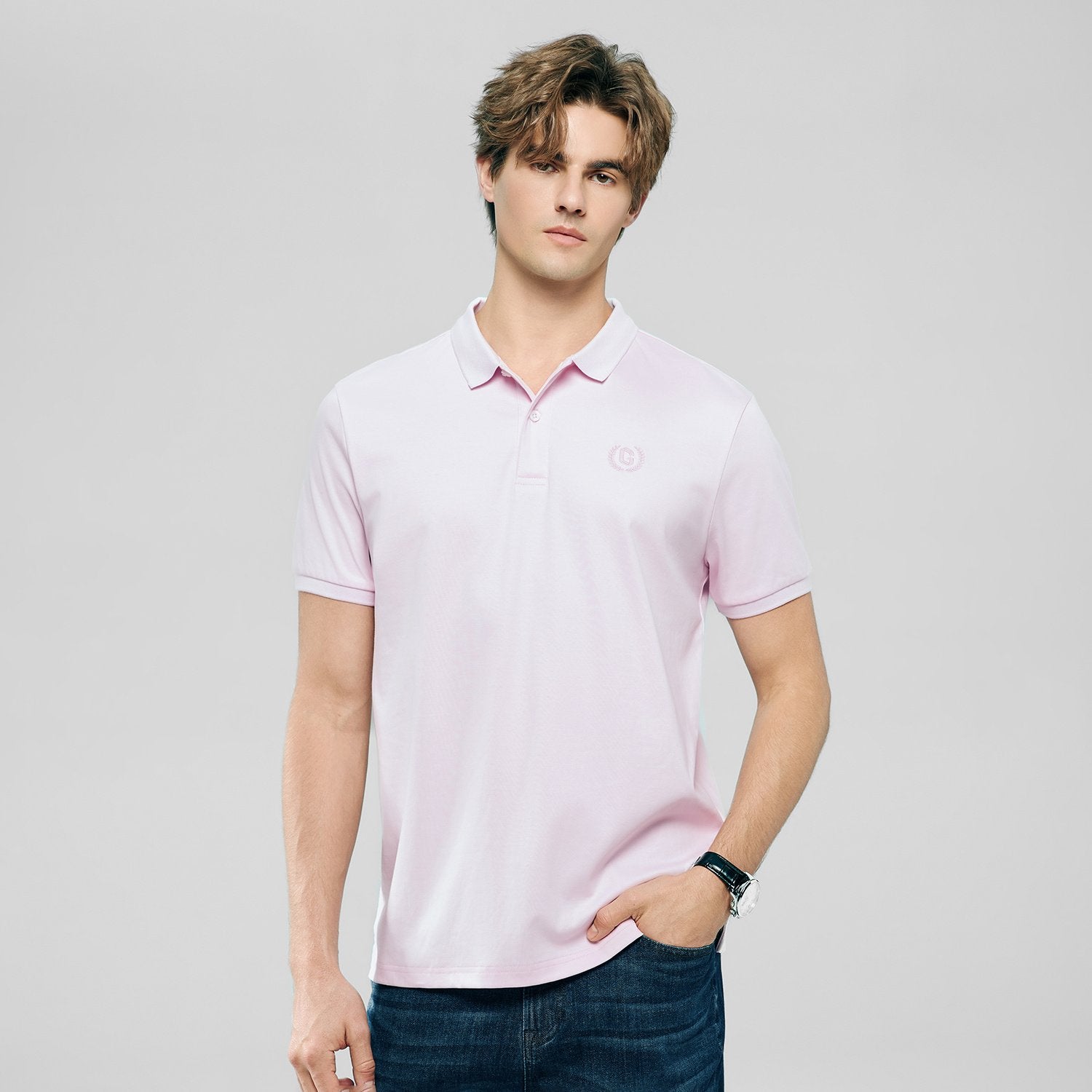 Men's Slim Fit Liquid Touch Cotton Interlock Polo - Image 3