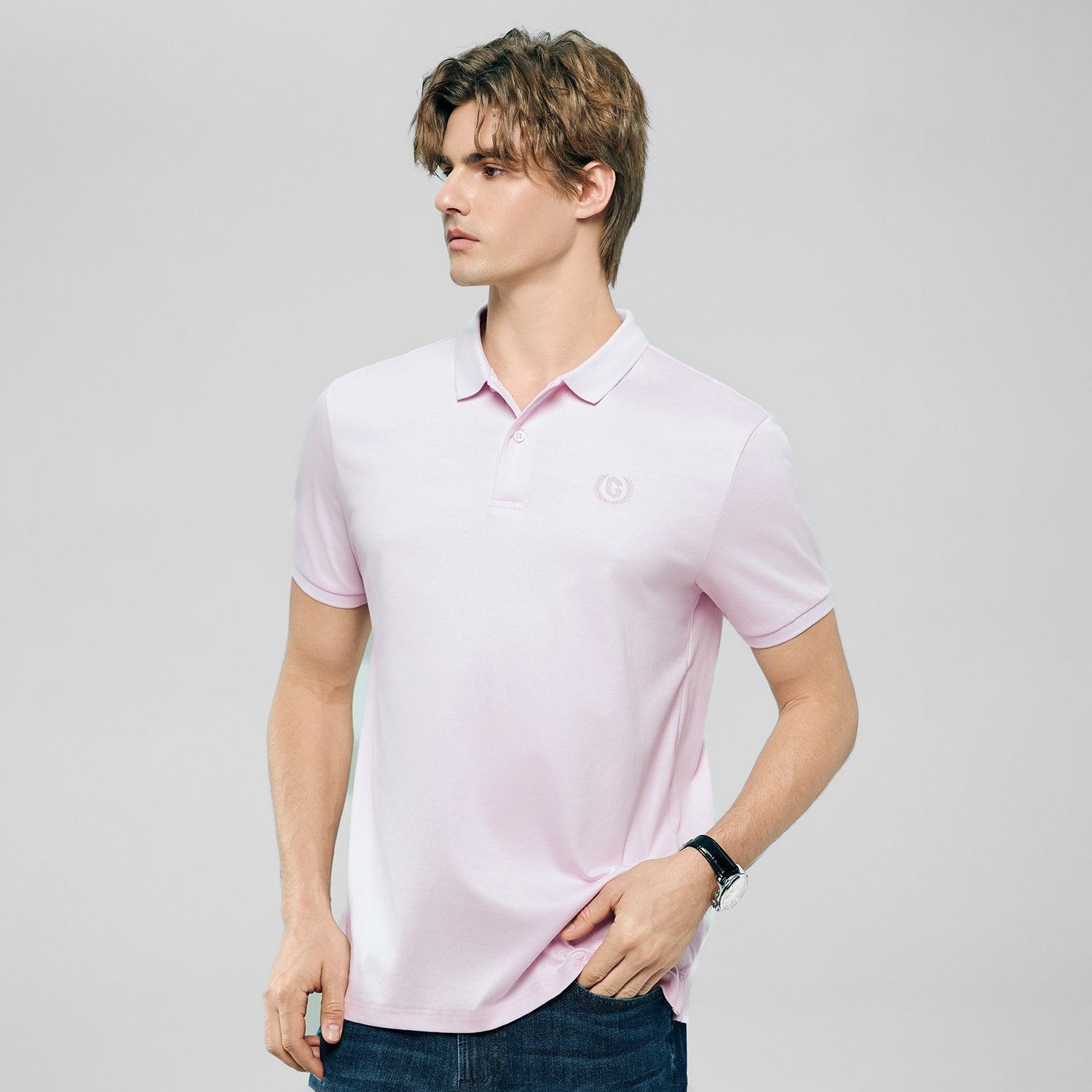 Men's Slim Fit Liquid Touch Cotton Interlock Polo - Image 4