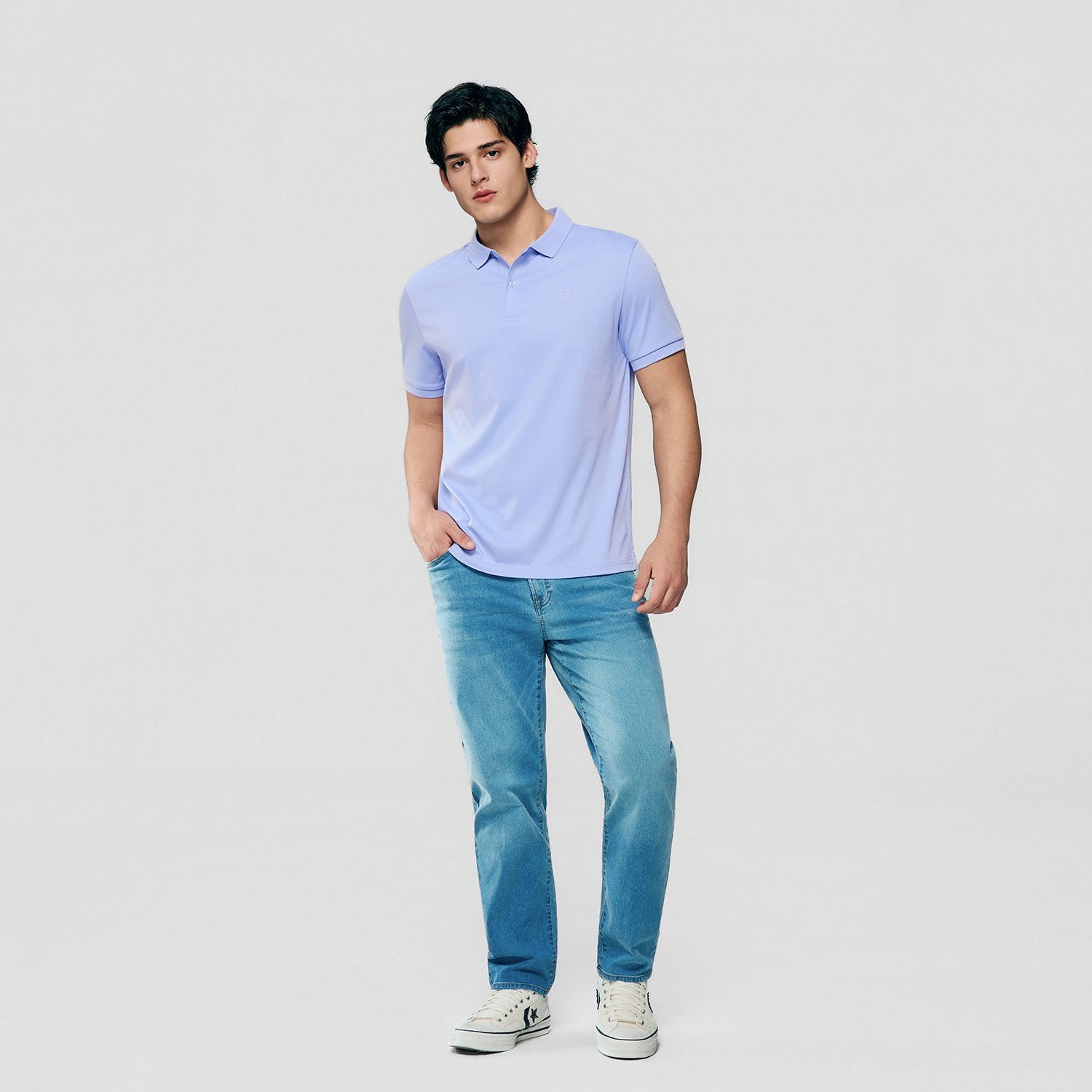 Men's Slim Fit Liquid Touch Cotton Interlock Polo - Image 1