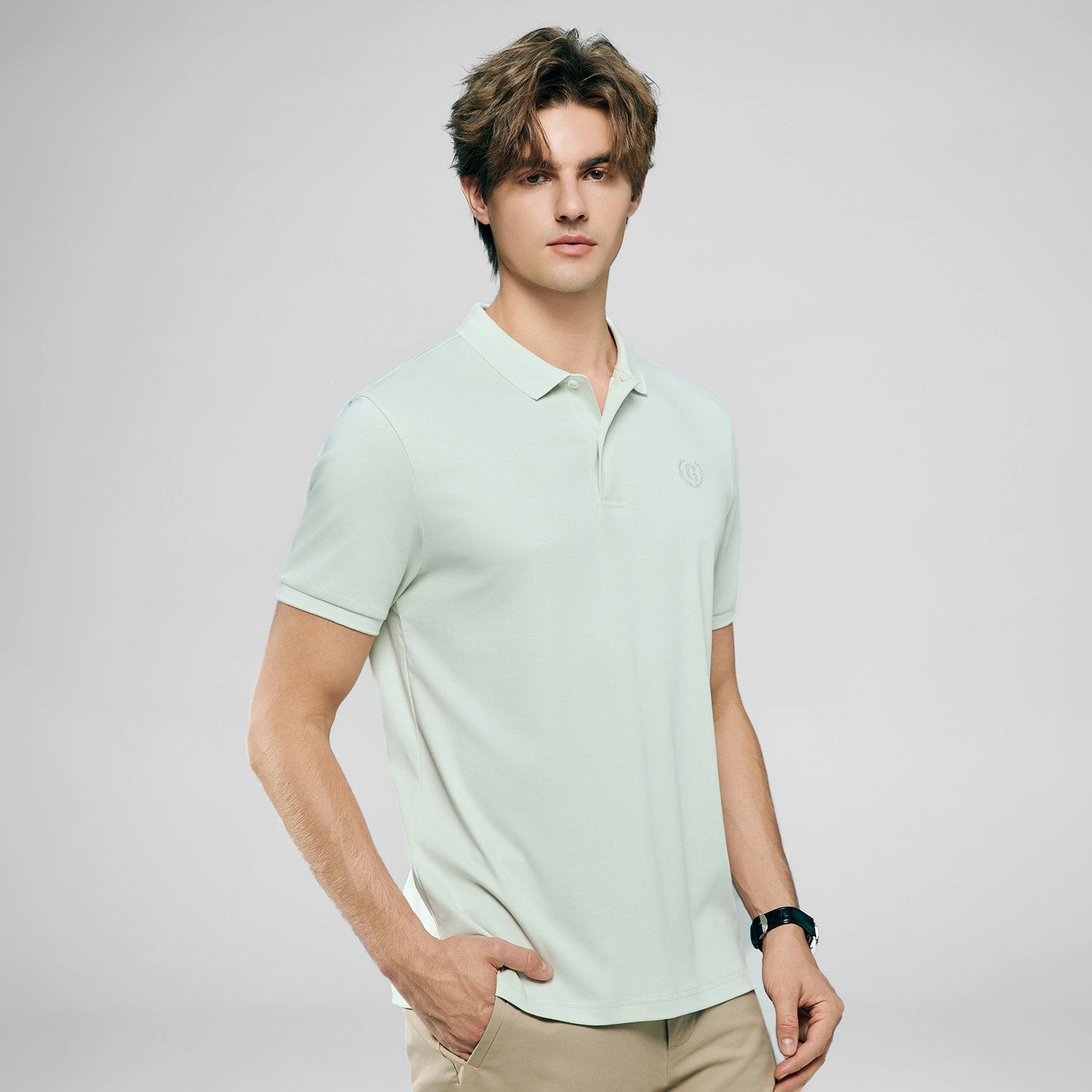 Men's Slim Fit Liquid Touch Cotton Interlock Polo - Image 3