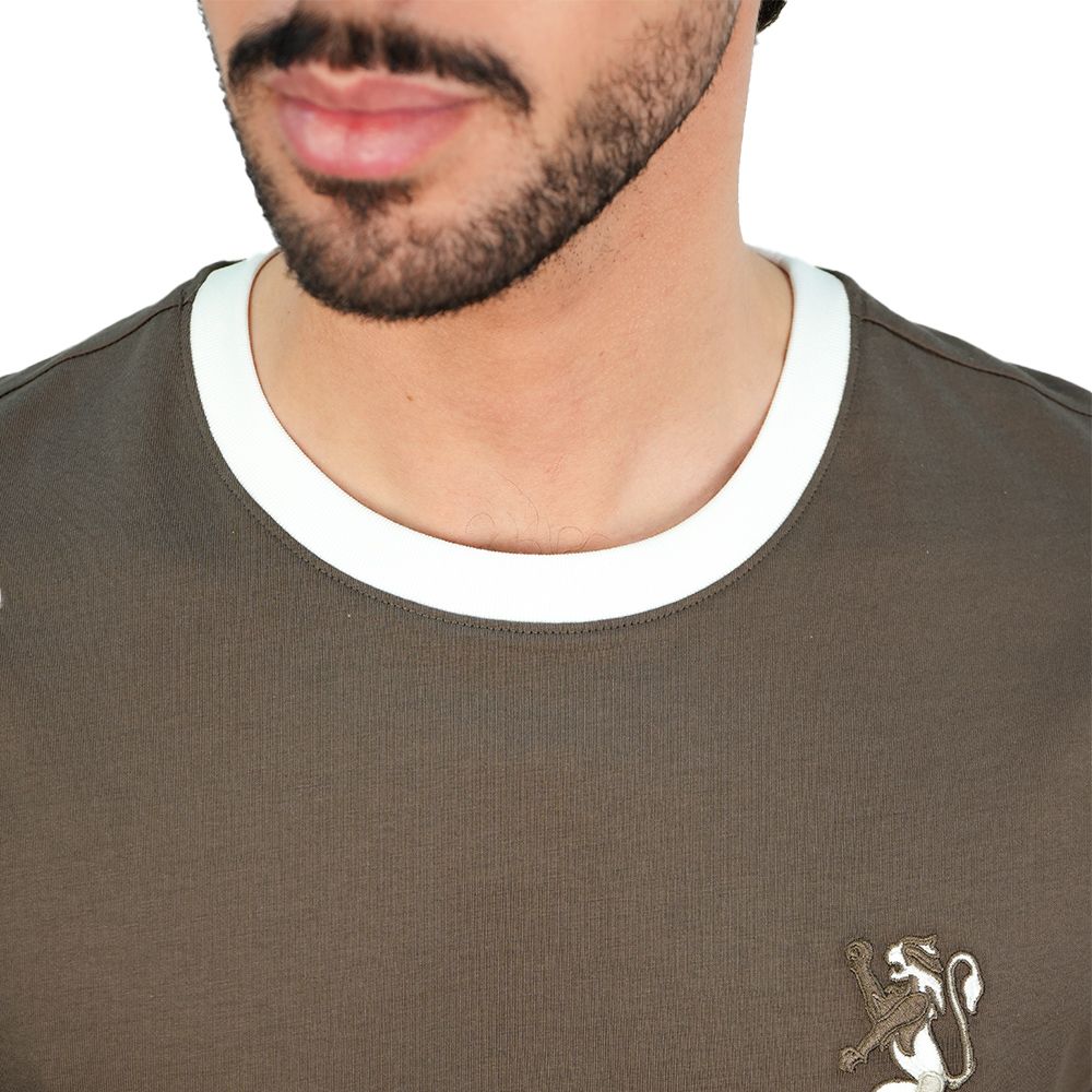 Men's Slim Cotton Crew Neck Embroidery Tee - Image 3