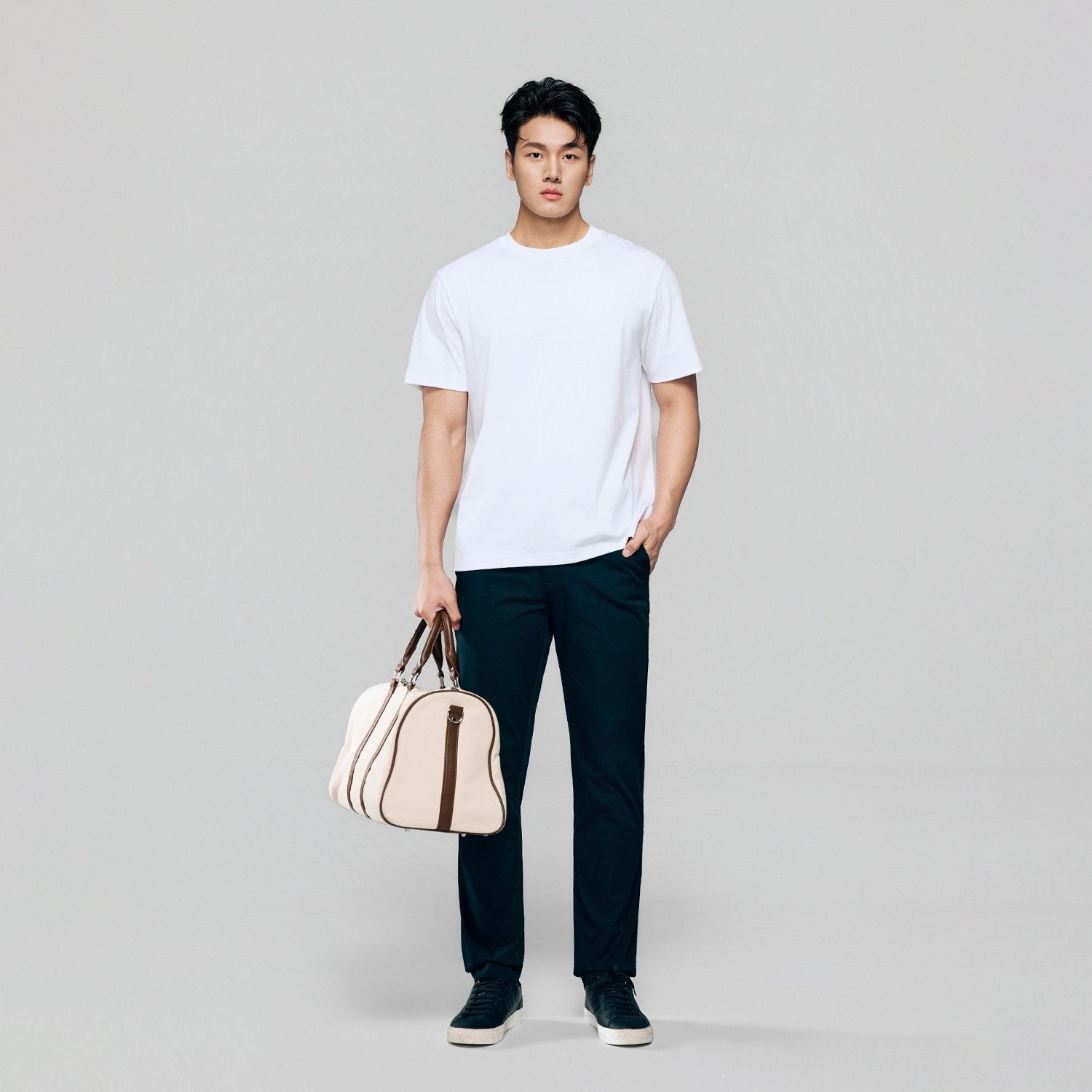 Men Regular Luxe Touch Cotton Crew Tee - Image 1