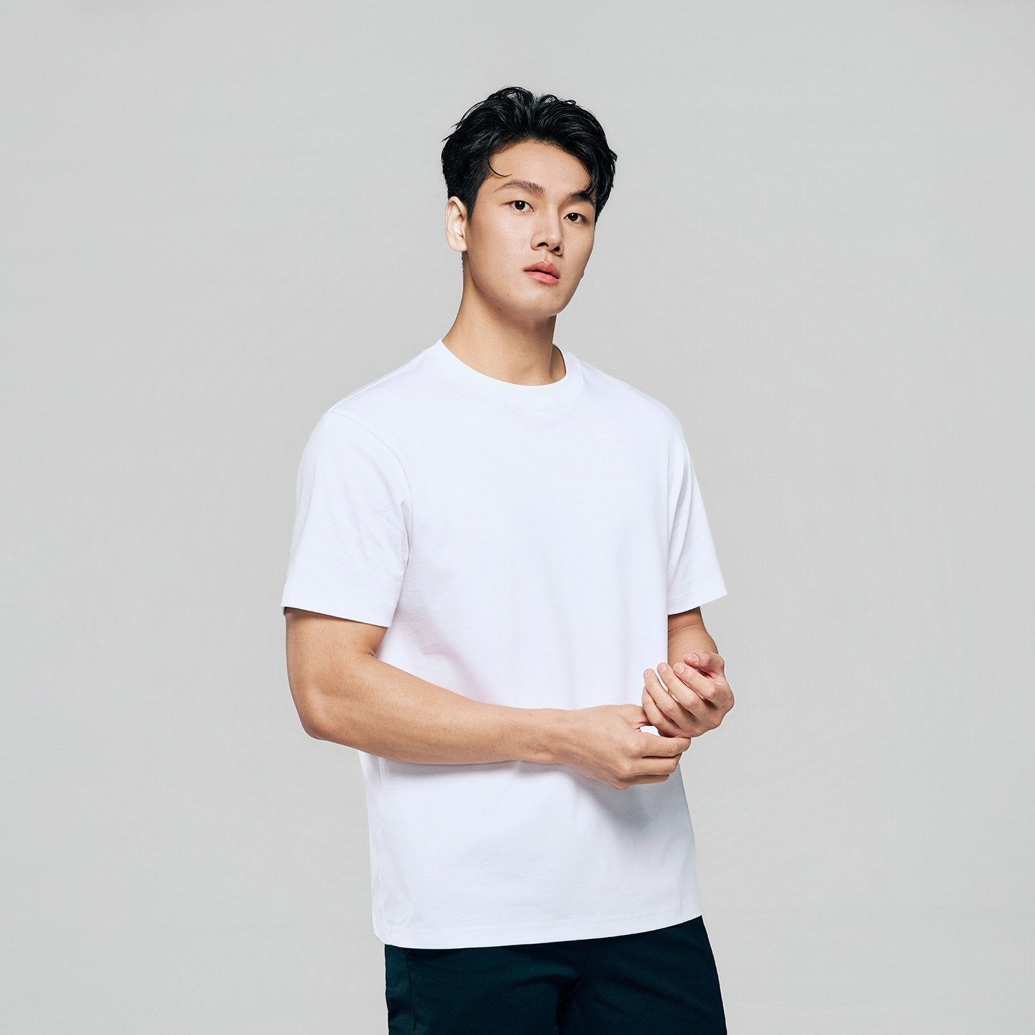 Men Regular Luxe Touch Cotton Crew Tee - Image 2
