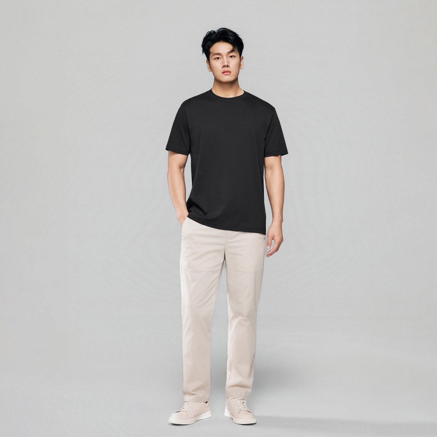 Men Regular Luxe Touch Cotton Crew Tee - Image 1