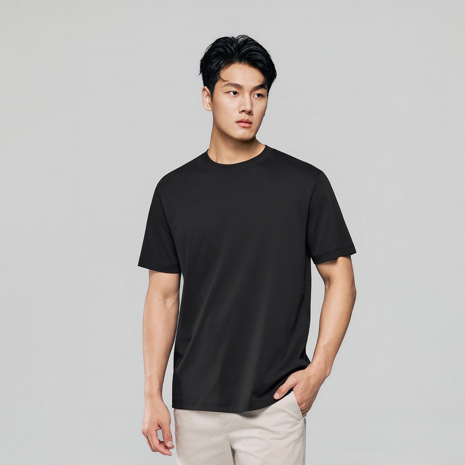 Men Regular Luxe Touch Cotton Crew Tee - Image 3