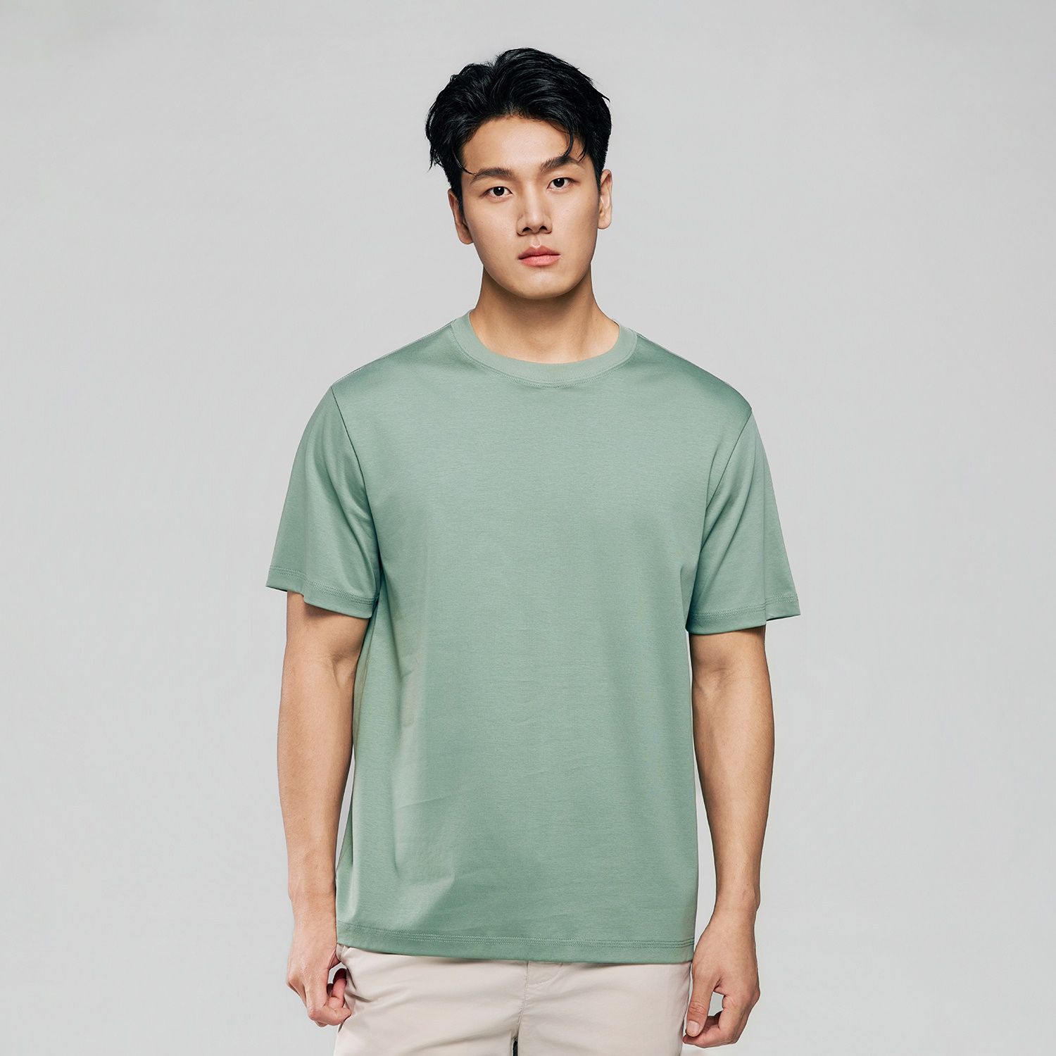 Men Regular Luxe Touch Cotton Crew Tee - Image 2