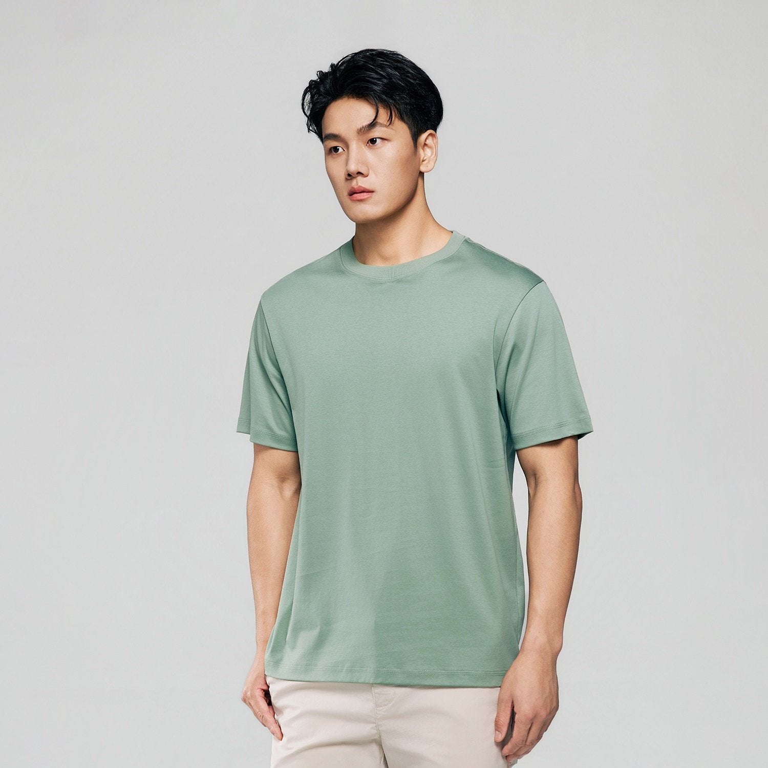 Men Regular Luxe Touch Cotton Crew Tee - Image 3