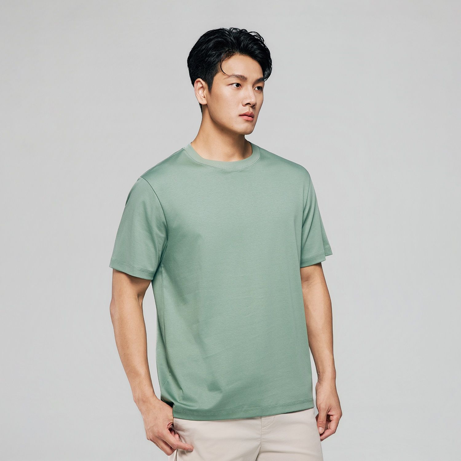 Men Regular Luxe Touch Cotton Crew Tee - Image 5