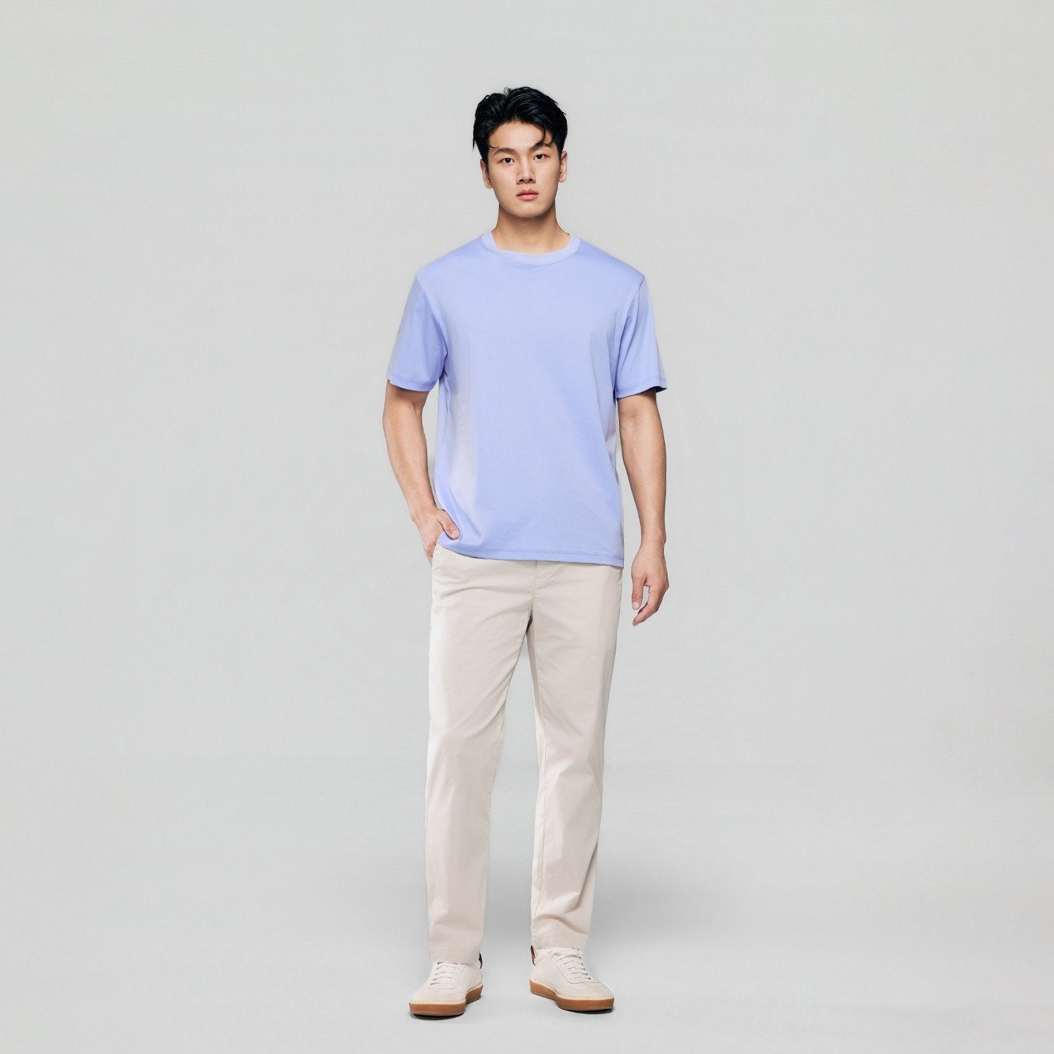 Men Regular Luxe Touch Cotton Crew Tee - Image 1