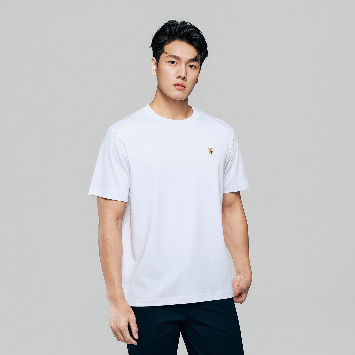 Men Luxe Touch Mercerized Cotton Crew Tee - Image 2