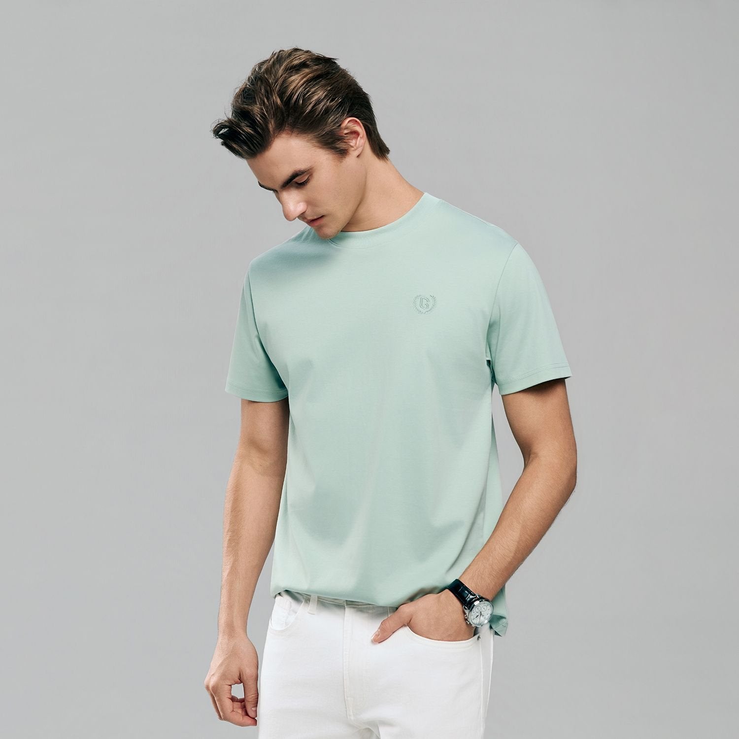 Men's Slim Fit Liquid Touch Cotton Crew Neck Tee - Image 7