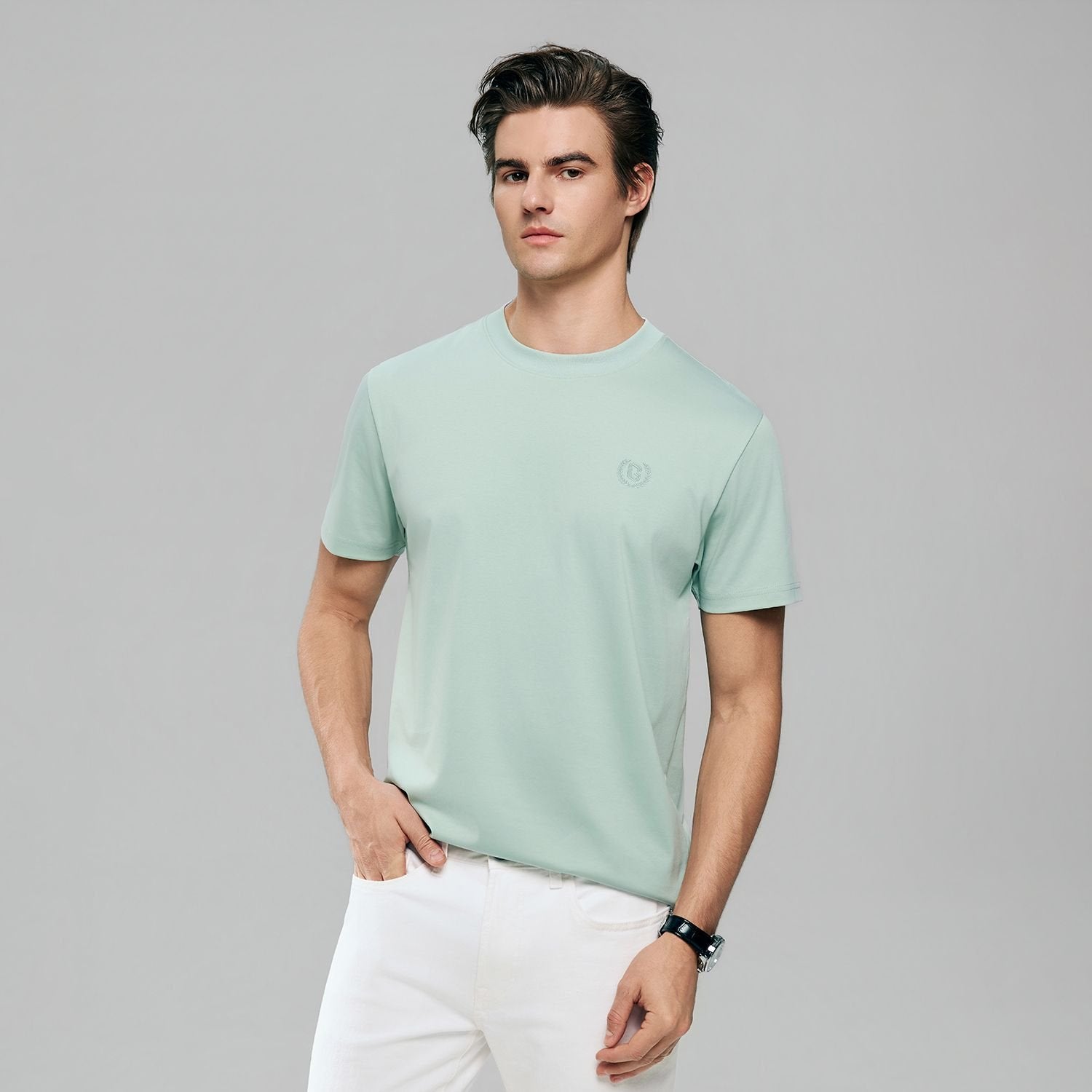 Men's Slim Fit Liquid Touch Cotton Crew Neck Tee - Image 8