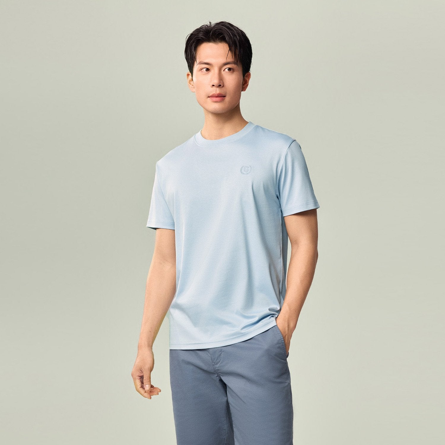 Men's Slim Fit Liquid Touch Cotton Crew Neck Tee - Image 3
