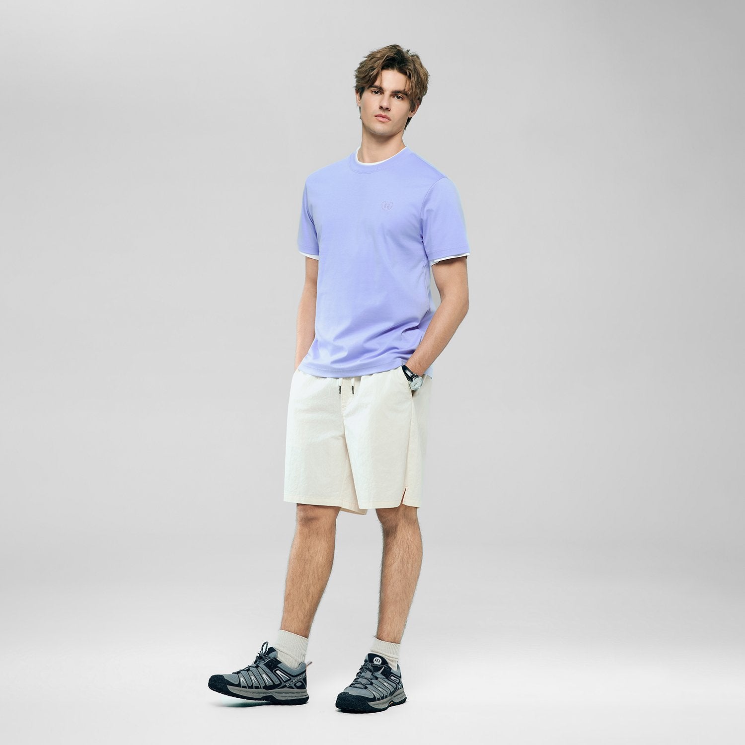 Men's Slim Fit Liquid Touch Cotton Crew Neck Tee - Image 2