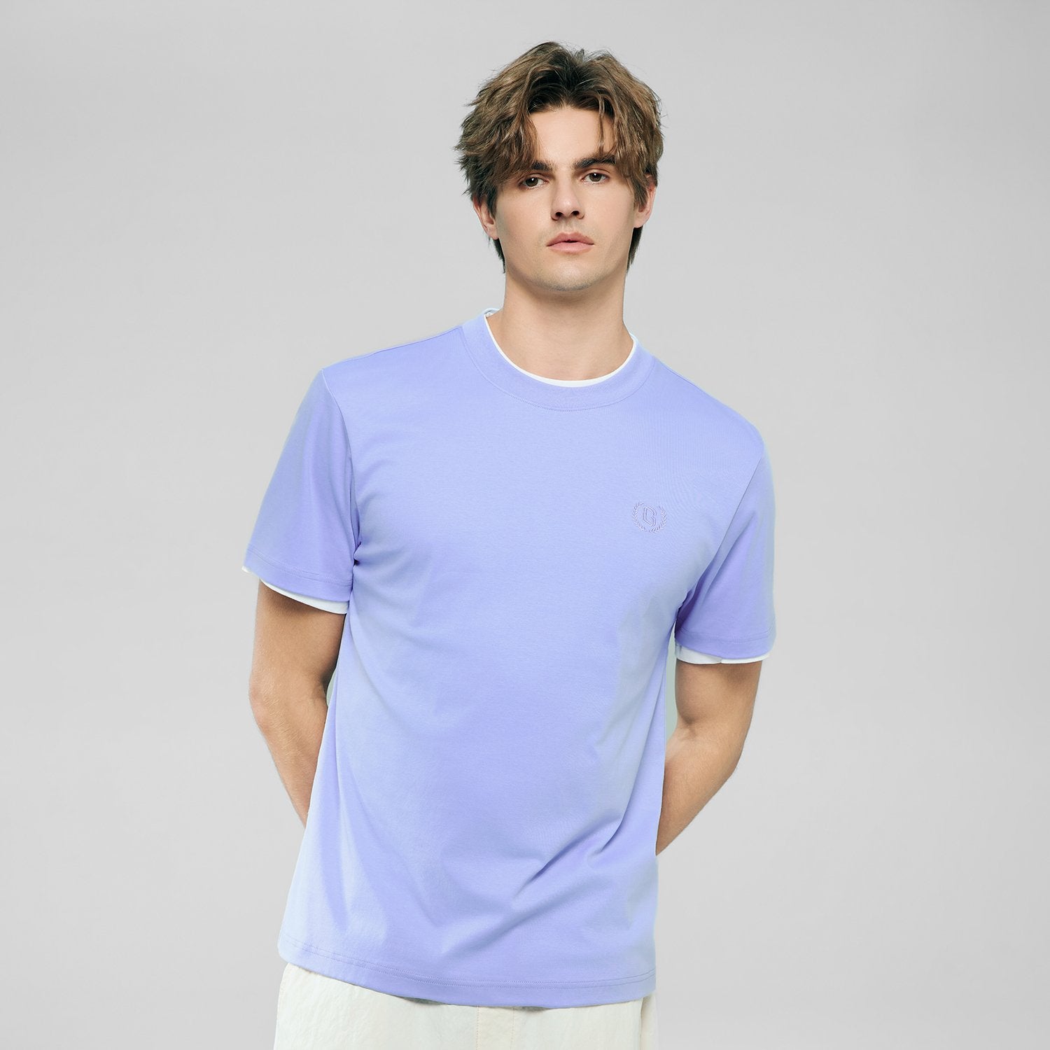 Men's Slim Fit Liquid Touch Cotton Crew Neck Tee - Image 3
