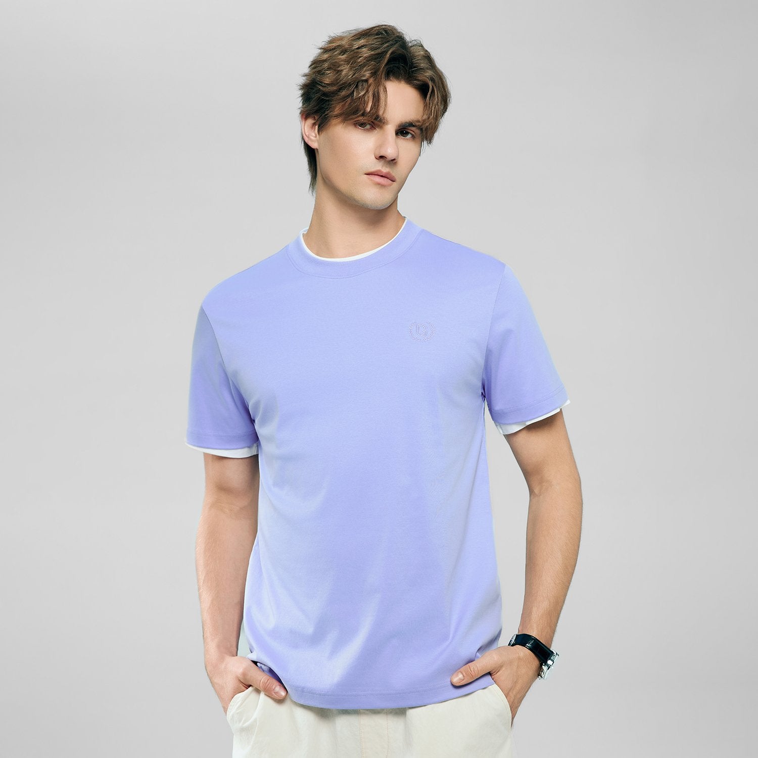 Men's Slim Fit Liquid Touch Cotton Crew Neck Tee - Image 4