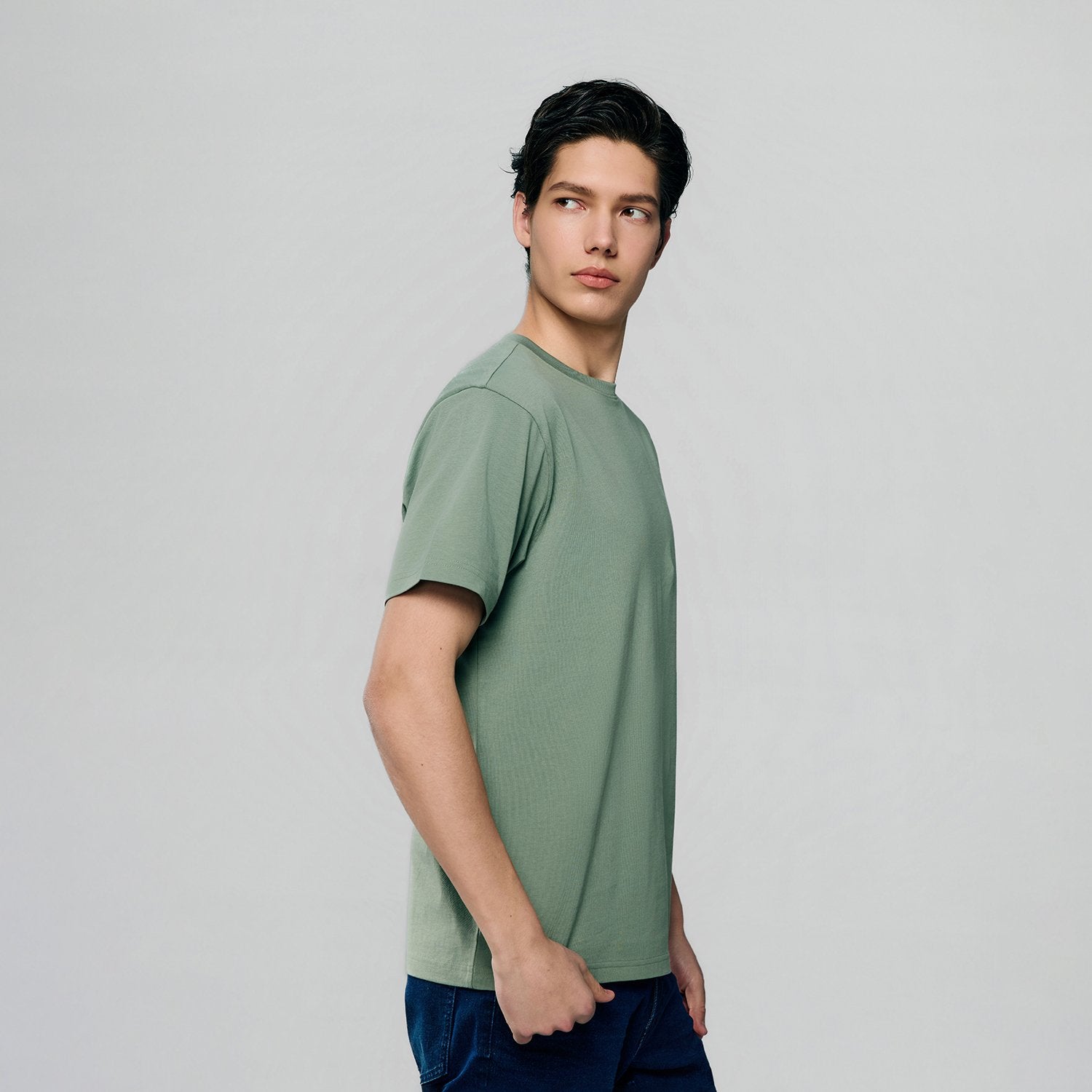 Men's Slim Fit Cotton Crew Neck Tee - Image 2