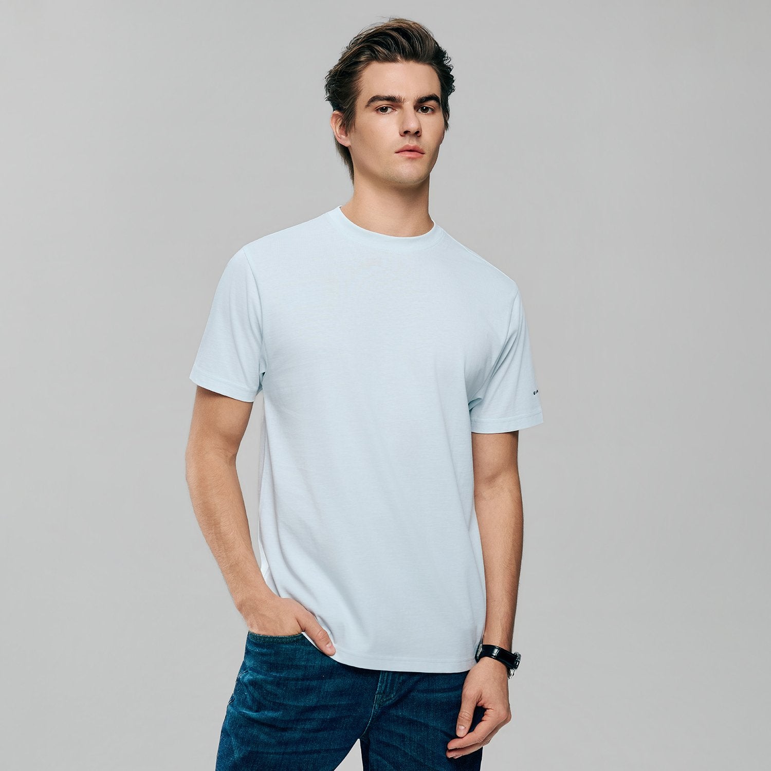 Men's Slim Fit Cotton Crew Neck Tee - Image 2