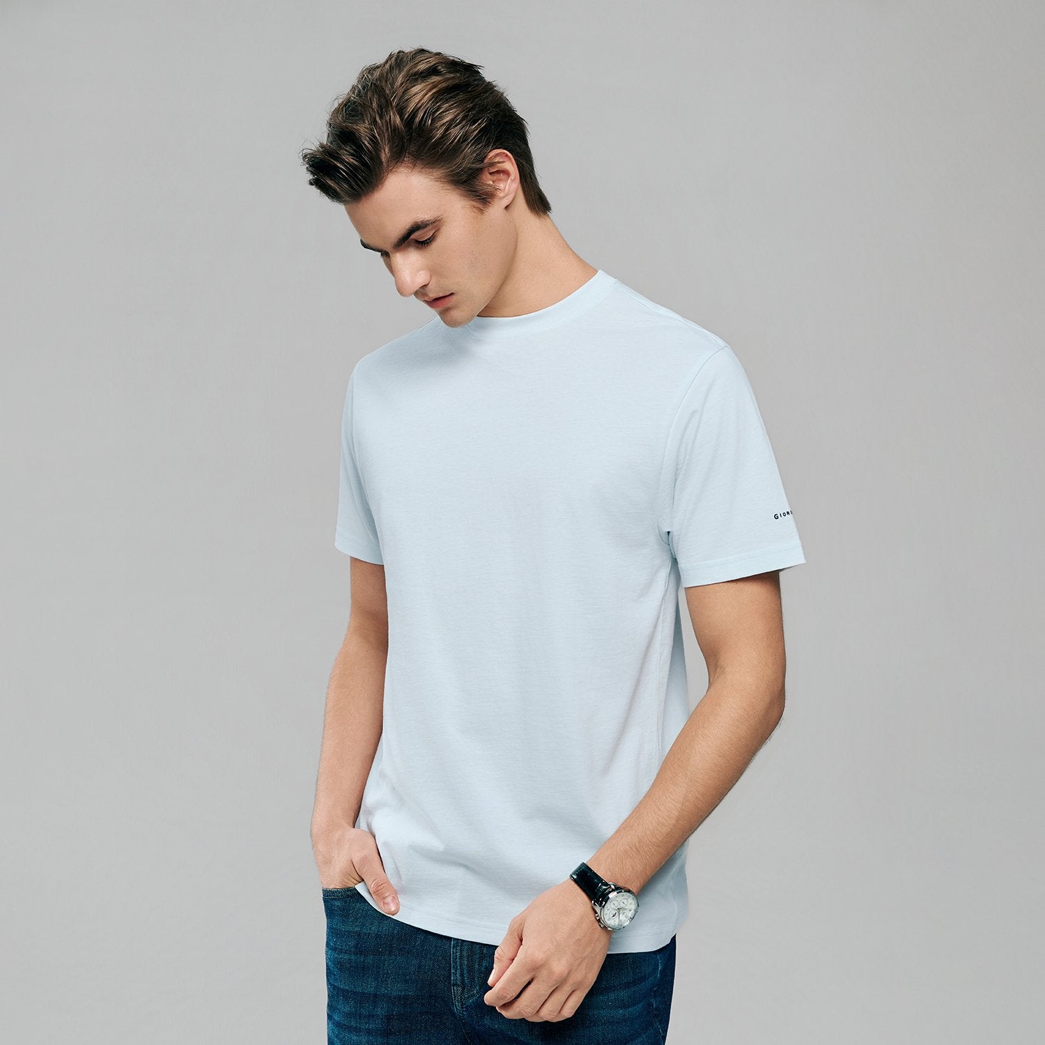 Men's Slim Fit Cotton Crew Neck Tee - Image 4