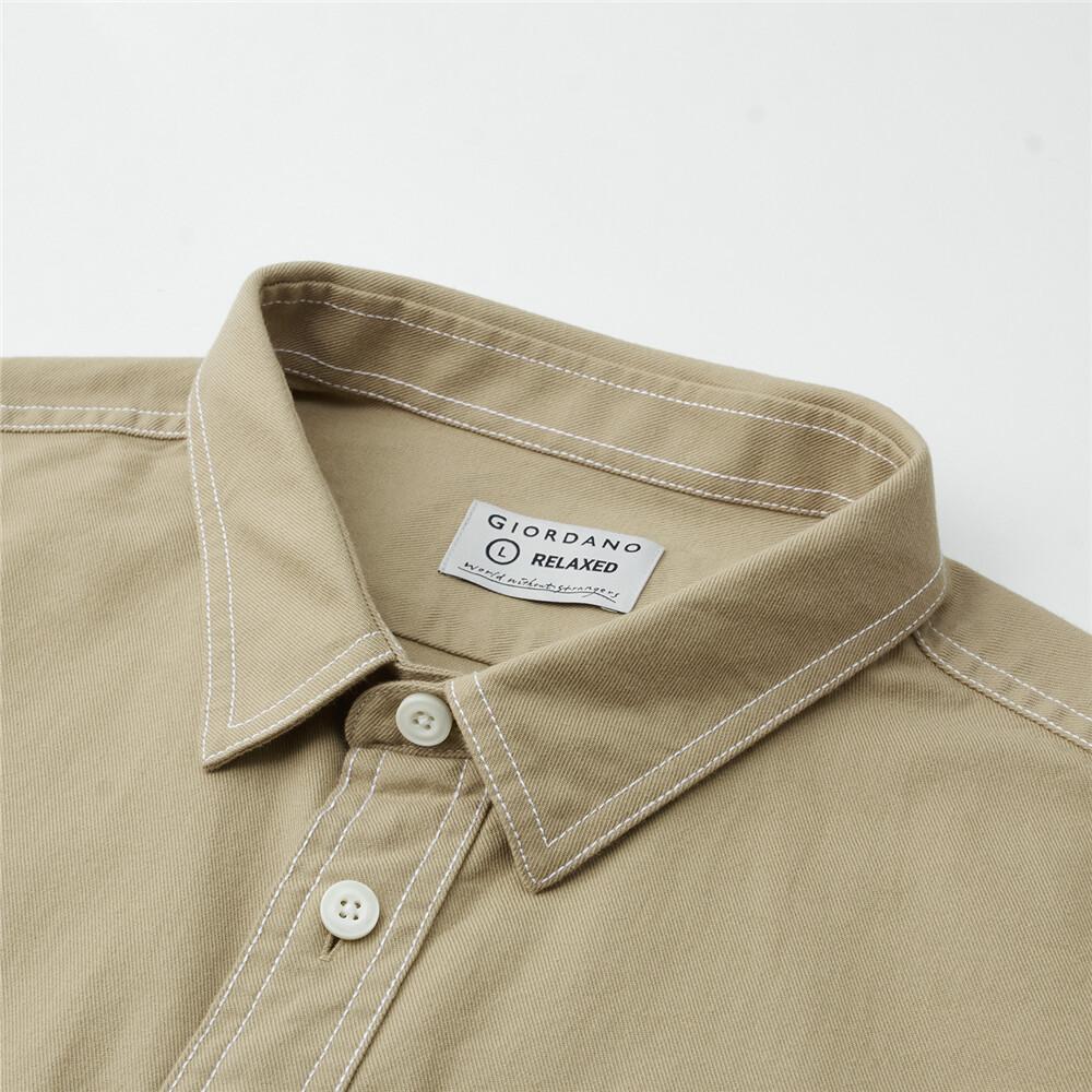 Men's Relaxed Fit Cotton Twill Long Sleeve Shirt - Image 6