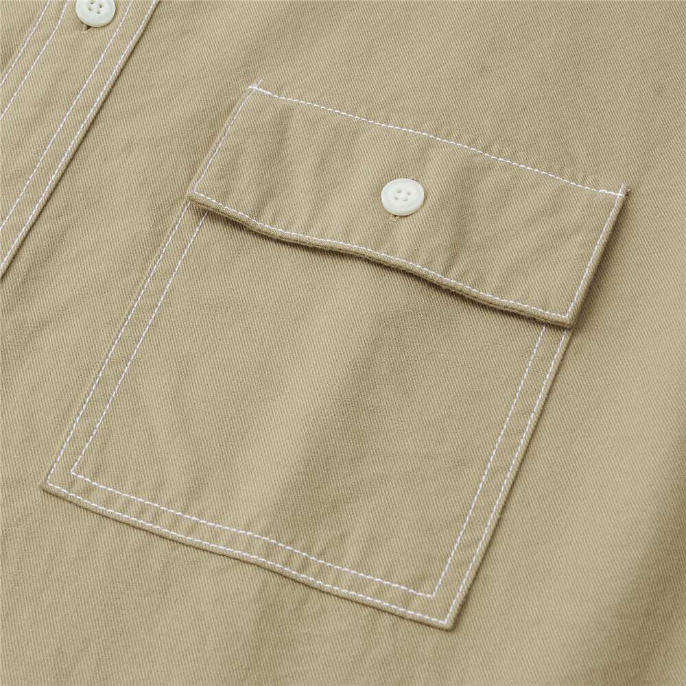 Men's Relaxed Fit Cotton Twill Long Sleeve Shirt - Image 8