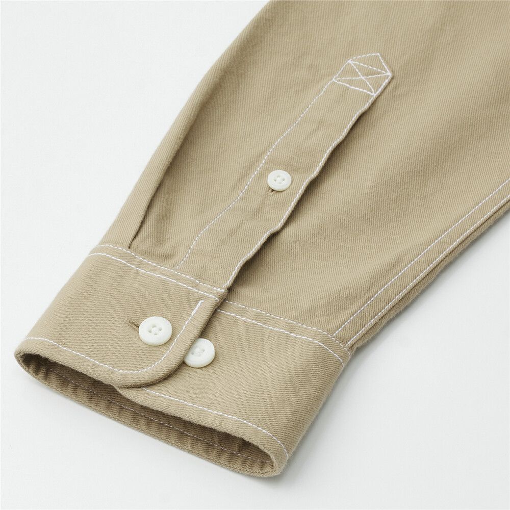 Men's Relaxed Fit Cotton Twill Long Sleeve Shirt - Image 10