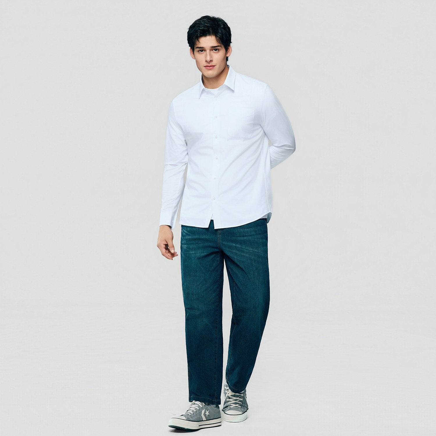 Men's Polyester/Modal Slim Fit Shirt - Image 1