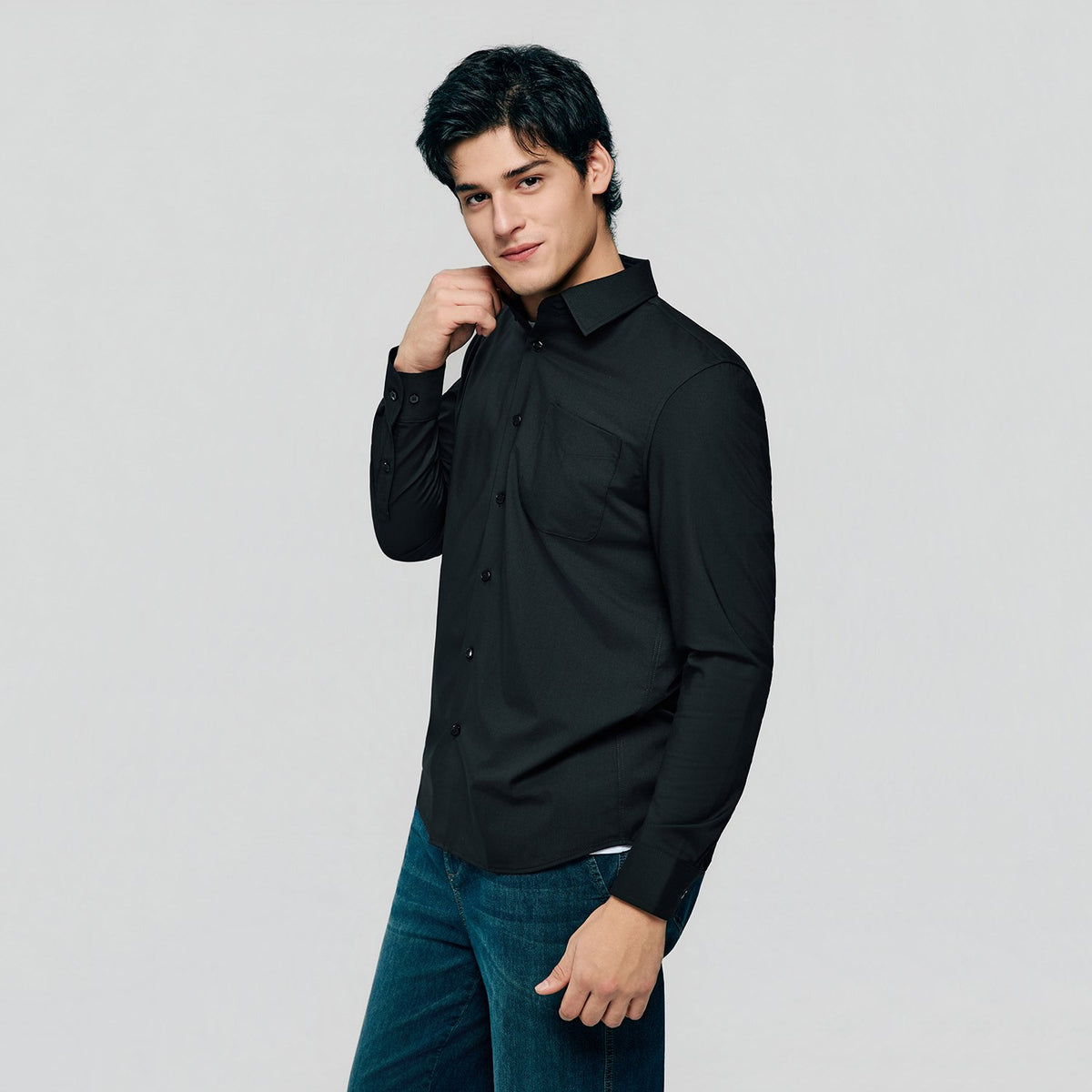 Men's Polyester/Modal Slim Fit Shirt - Image 4