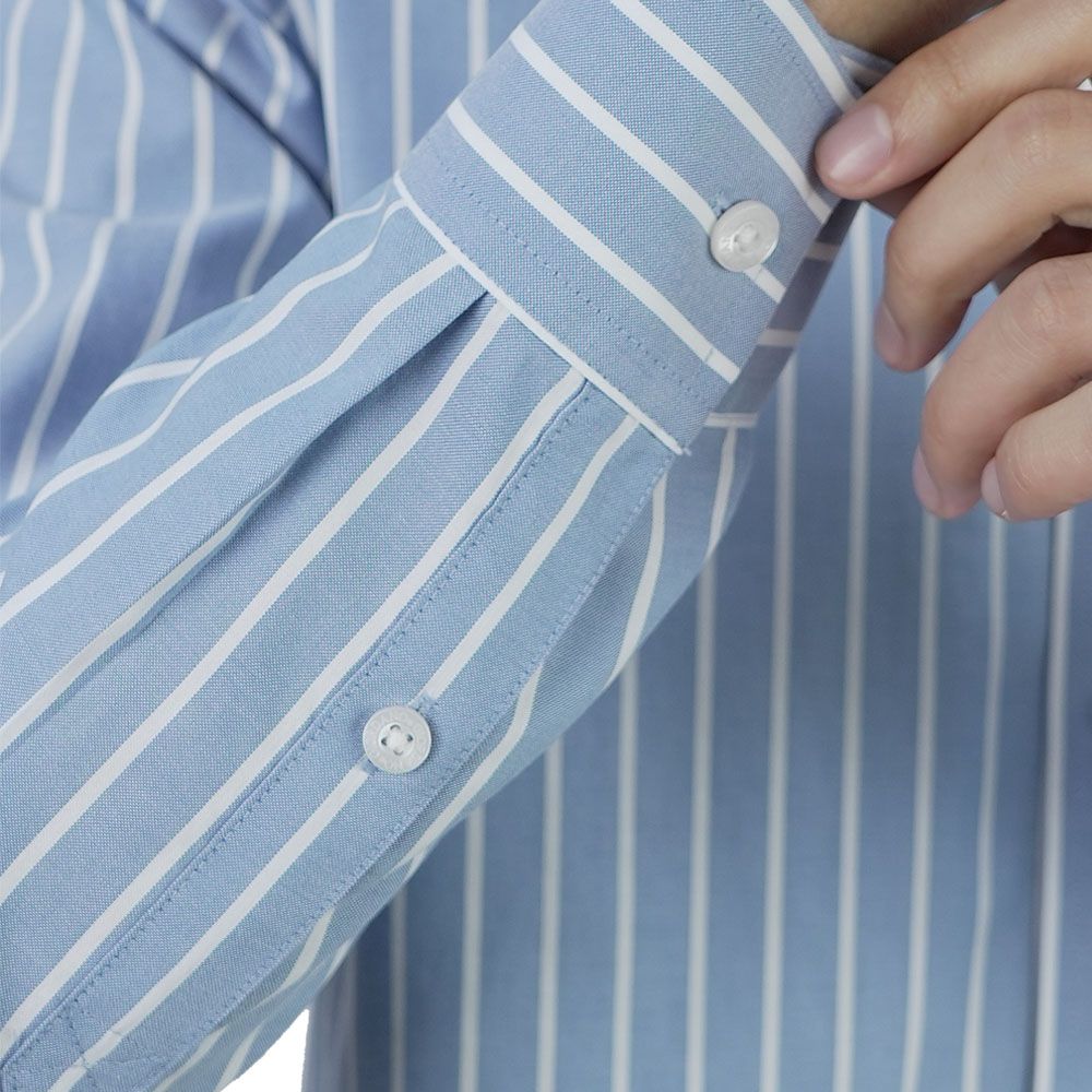 Men's Wrinkle Free Oxford Long Sleeve Shirt - Image 5