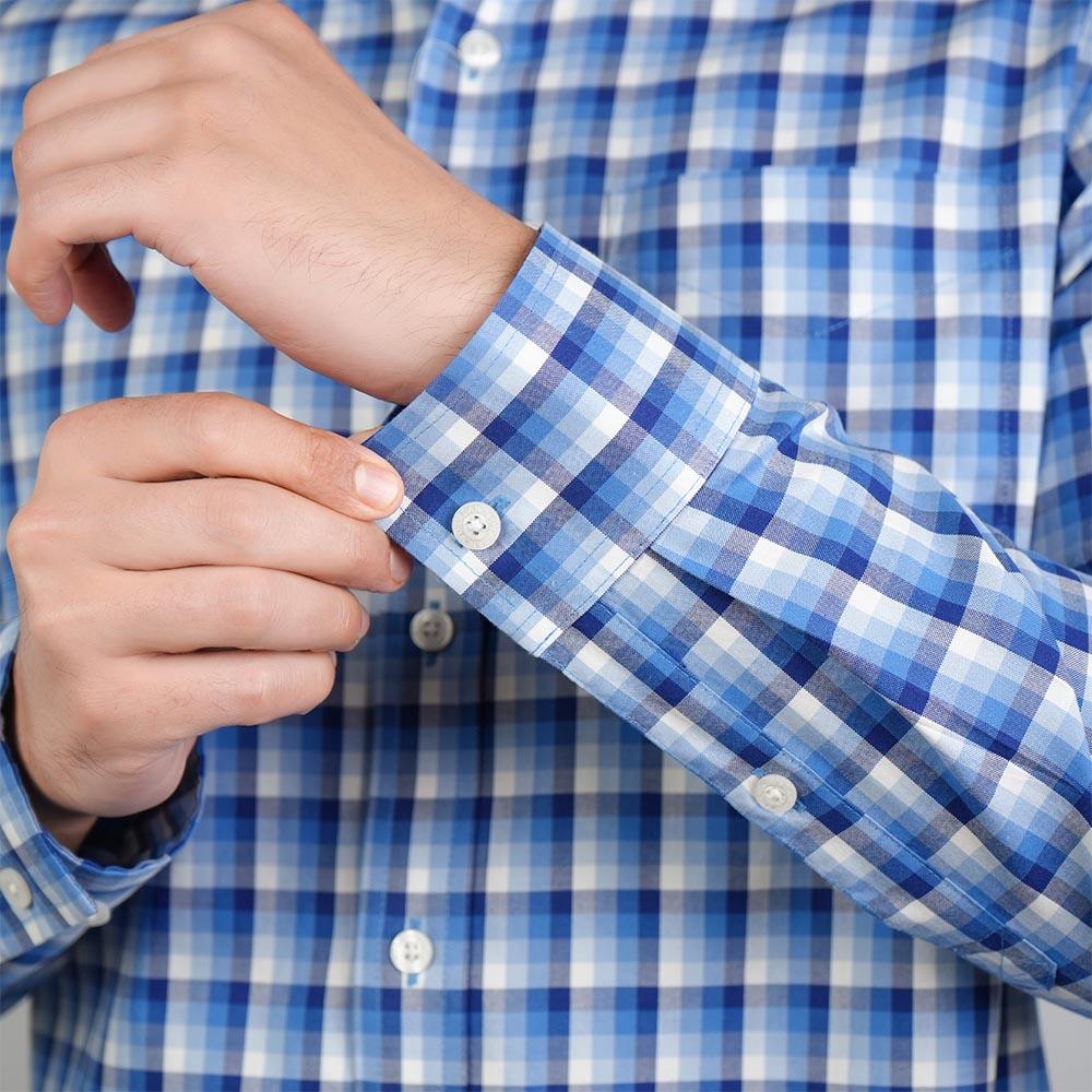 Men's Wrinkle Free Oxford Long Sleeve Shirt - Image 5