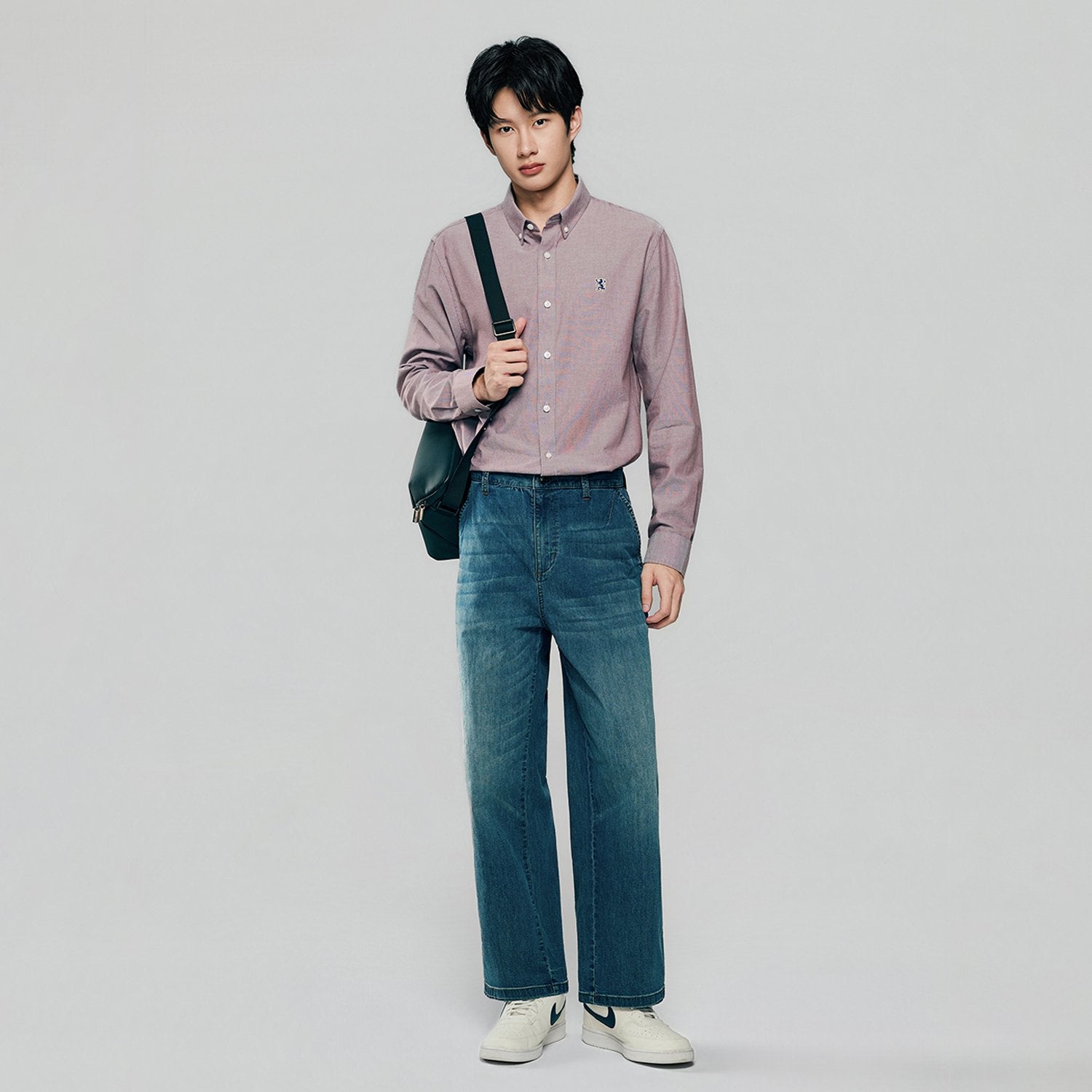 Men's Lion Oxford Slim Long Sleeve Shirt - Image 1