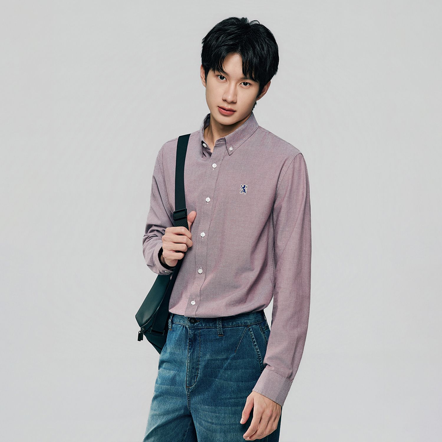 Men's Lion Oxford Slim Long Sleeve Shirt - Image 2