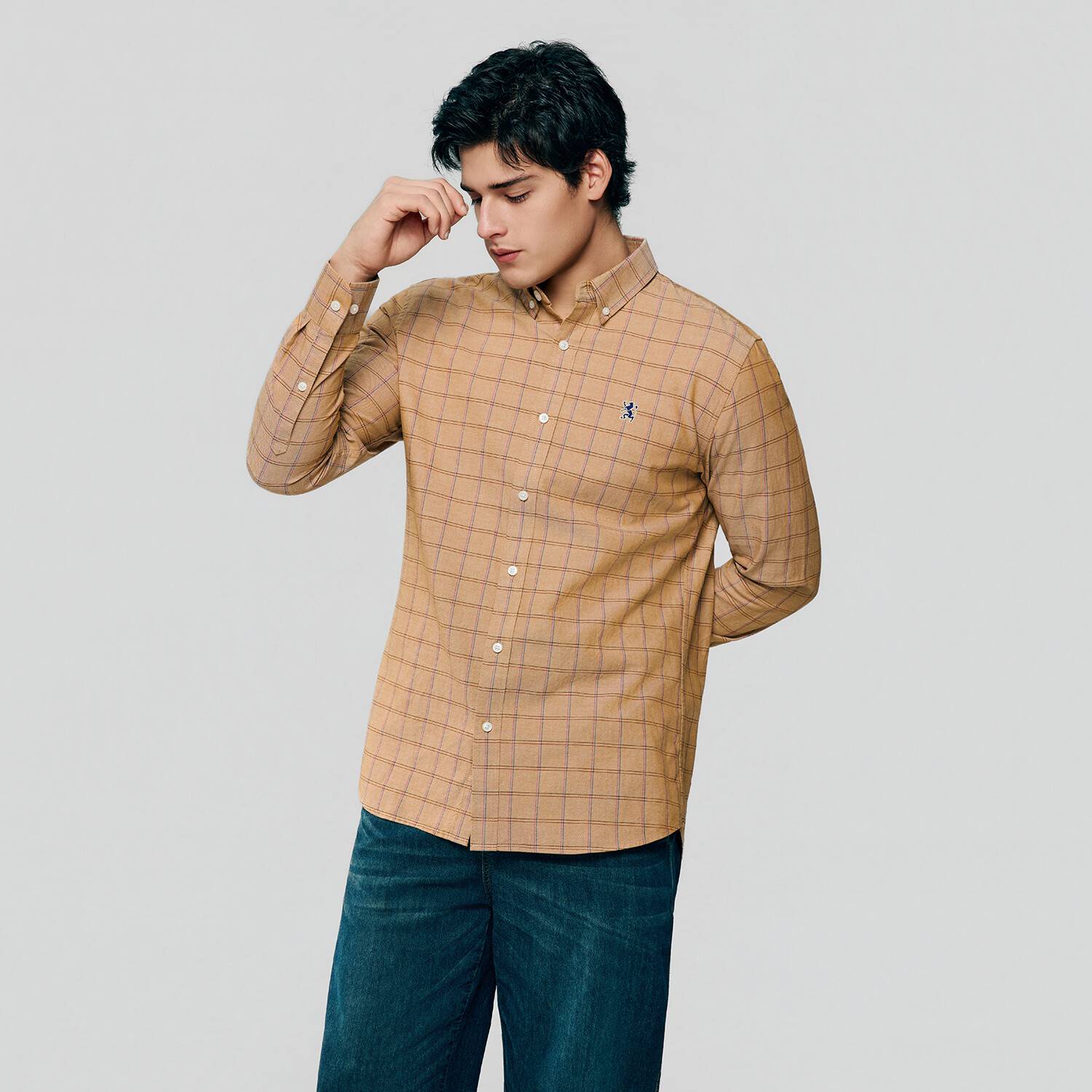 Men's Lion Oxford Slim Long Sleeve Shirt - Image 2