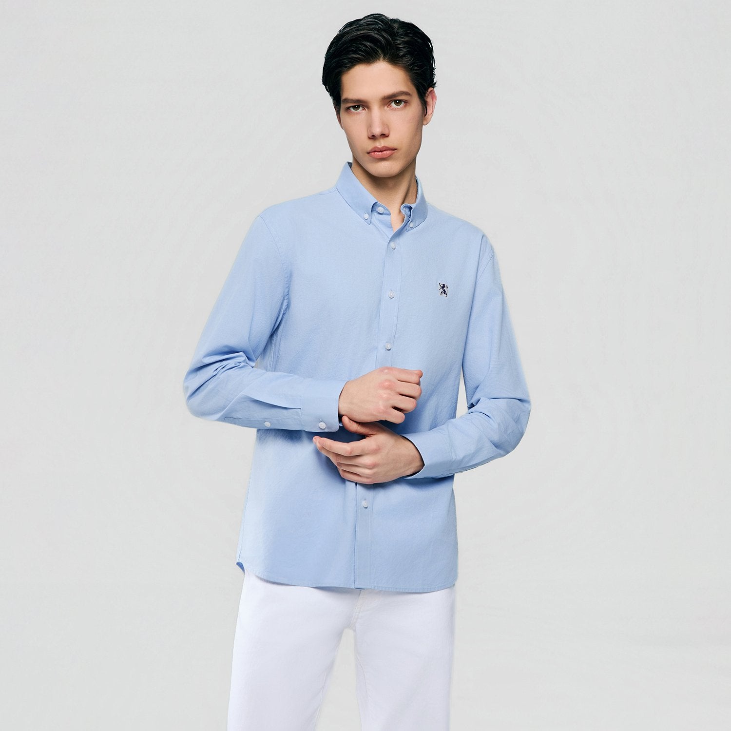 Men's Lion Oxford Slim Long Sleeve Shirt - Image 3