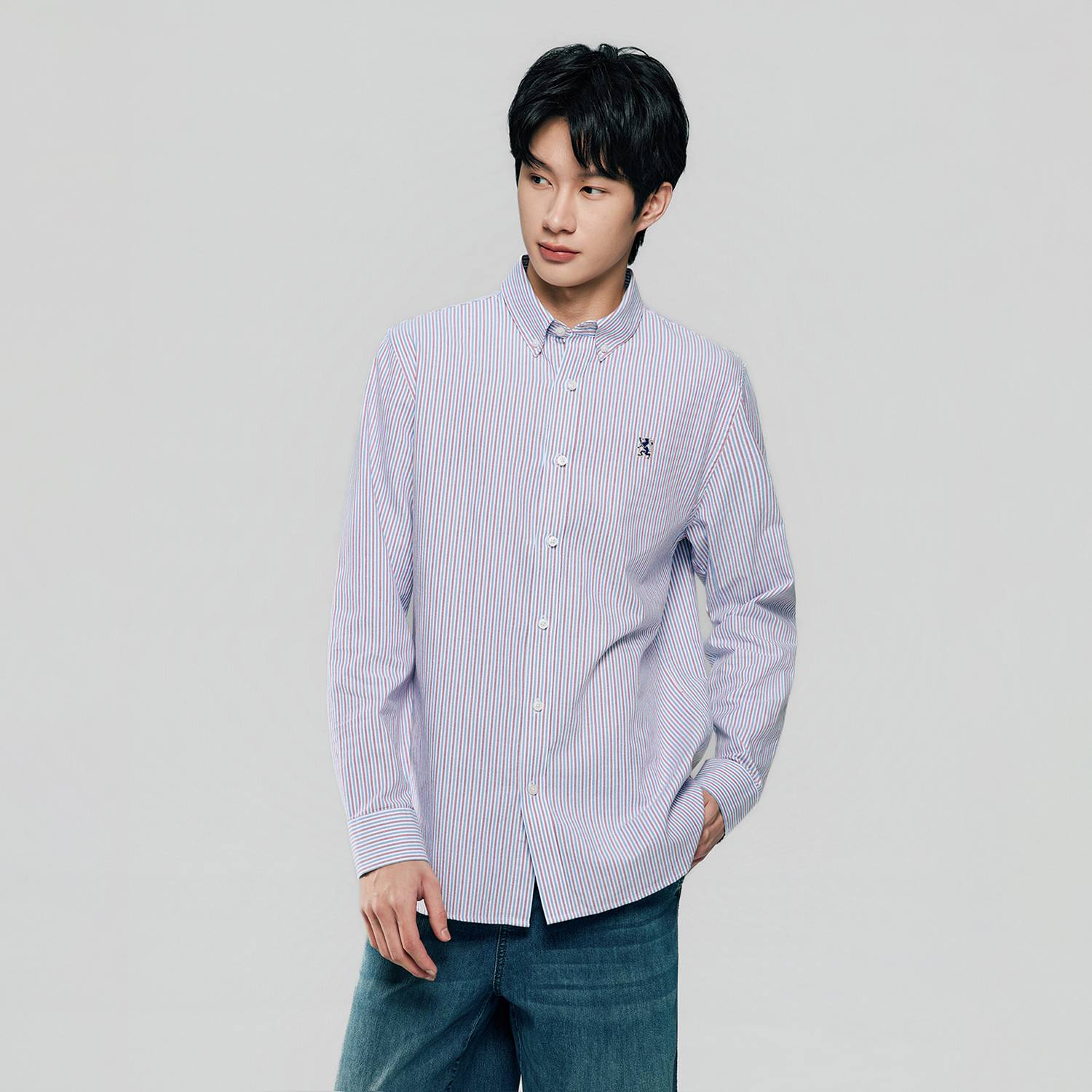 Men's Lion Oxford Slim Long Sleeve Shirt - Image 1