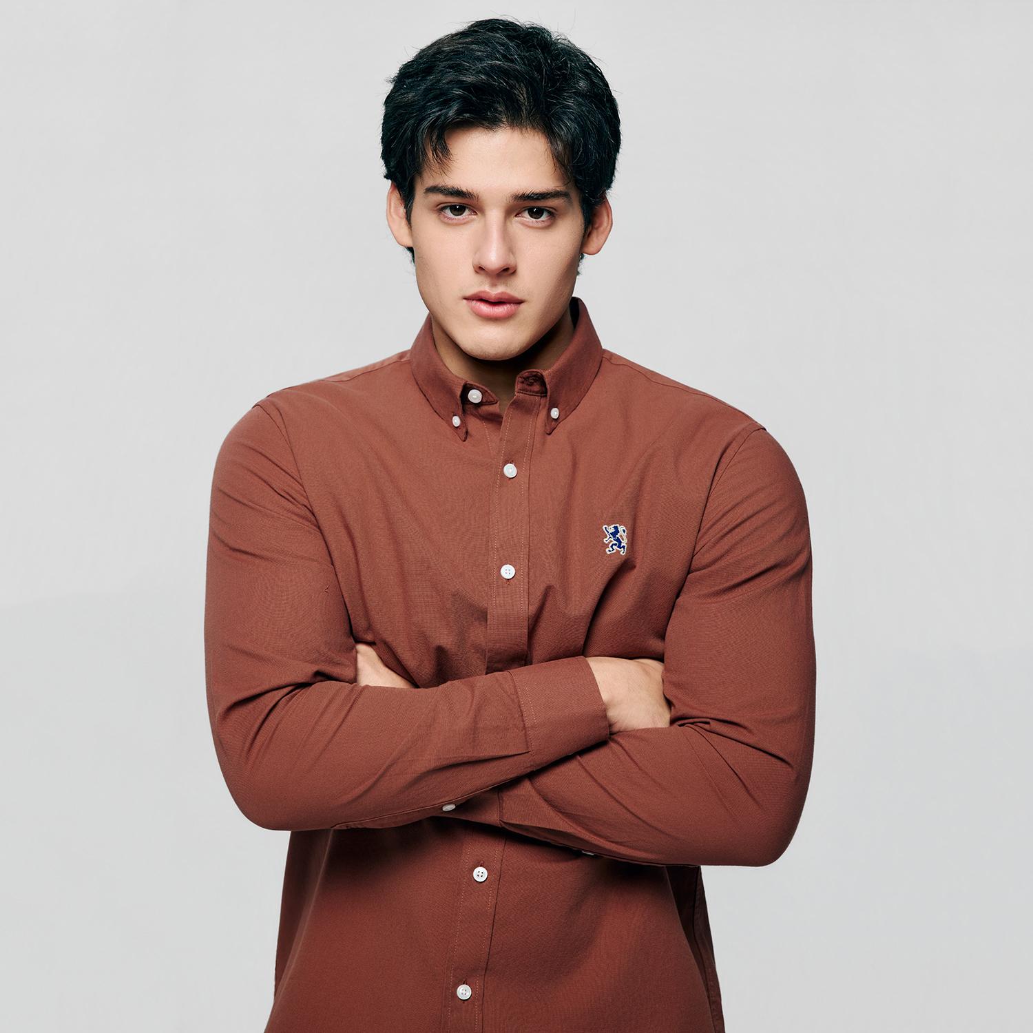 Men's Lion Oxford Slim Long Sleeve Shirt - Image 5