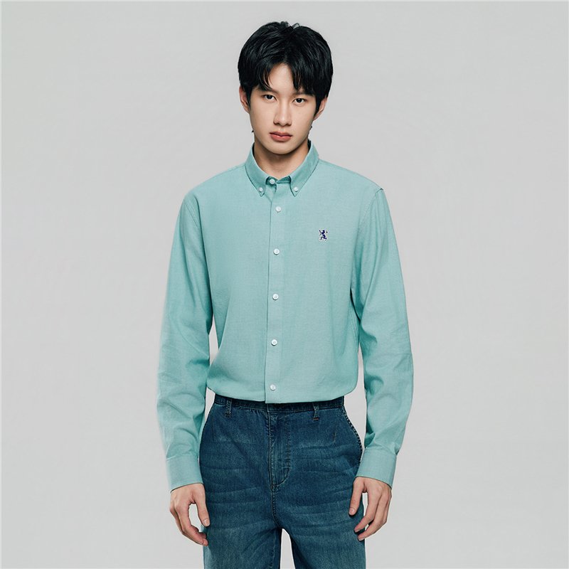 Men's Lion Oxford Slim Long Sleeve Shirt - Image 1