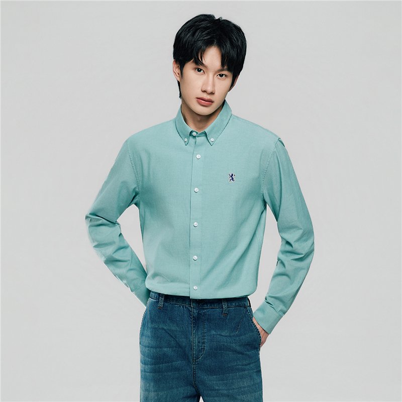 Men's Lion Oxford Slim Long Sleeve Shirt - Image 4