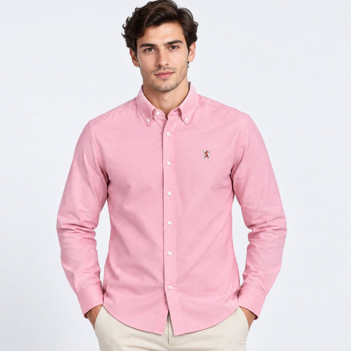 Men's Lion Oxford Slim Long Sleeve Shirt - Image 1
