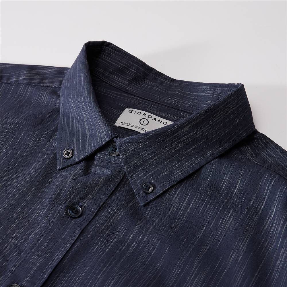 Men's Slim Fit Front Garment Washed Shirt - Image 5