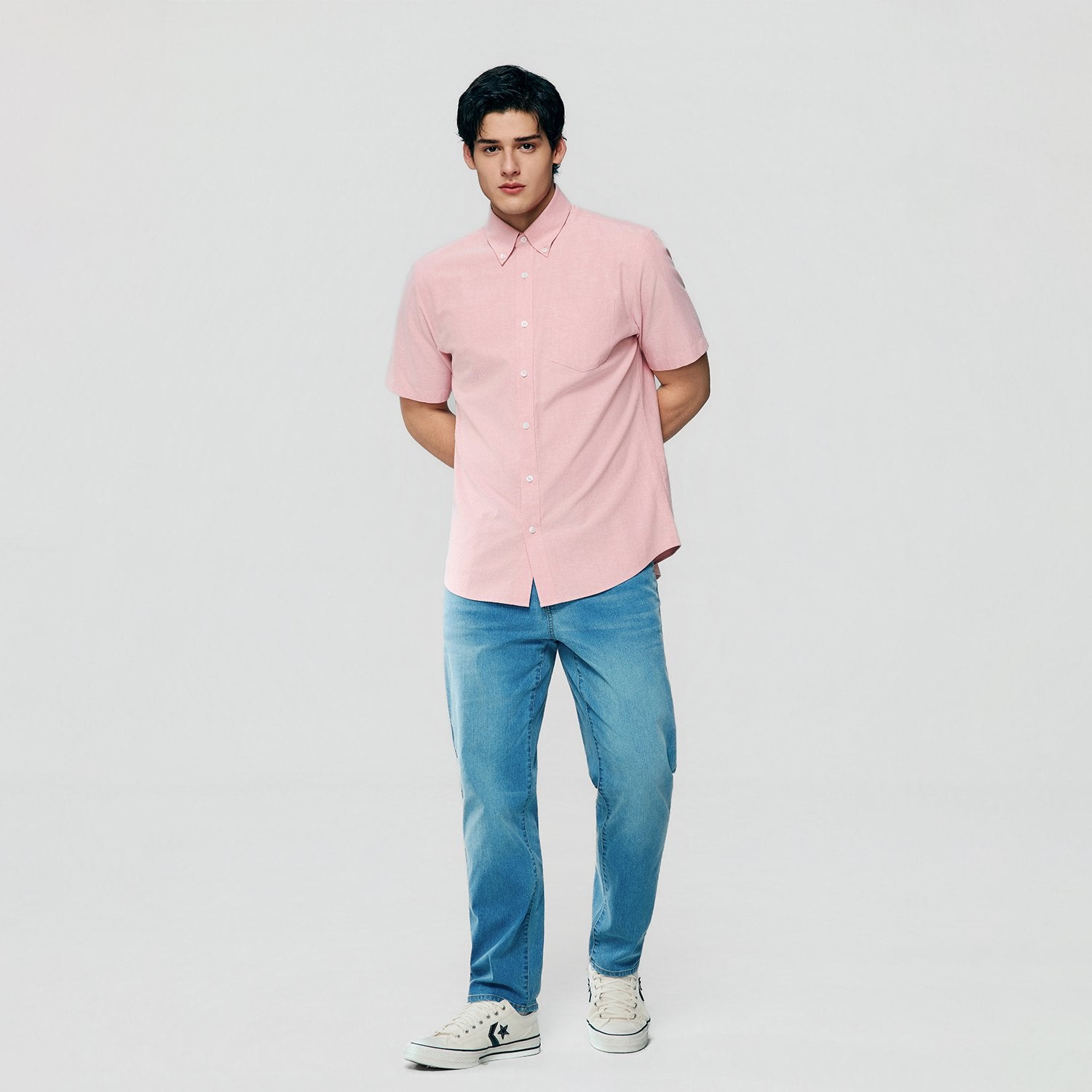 Men's Wrinkle Free Oxford Short Sleeve Shirt - Image 2
