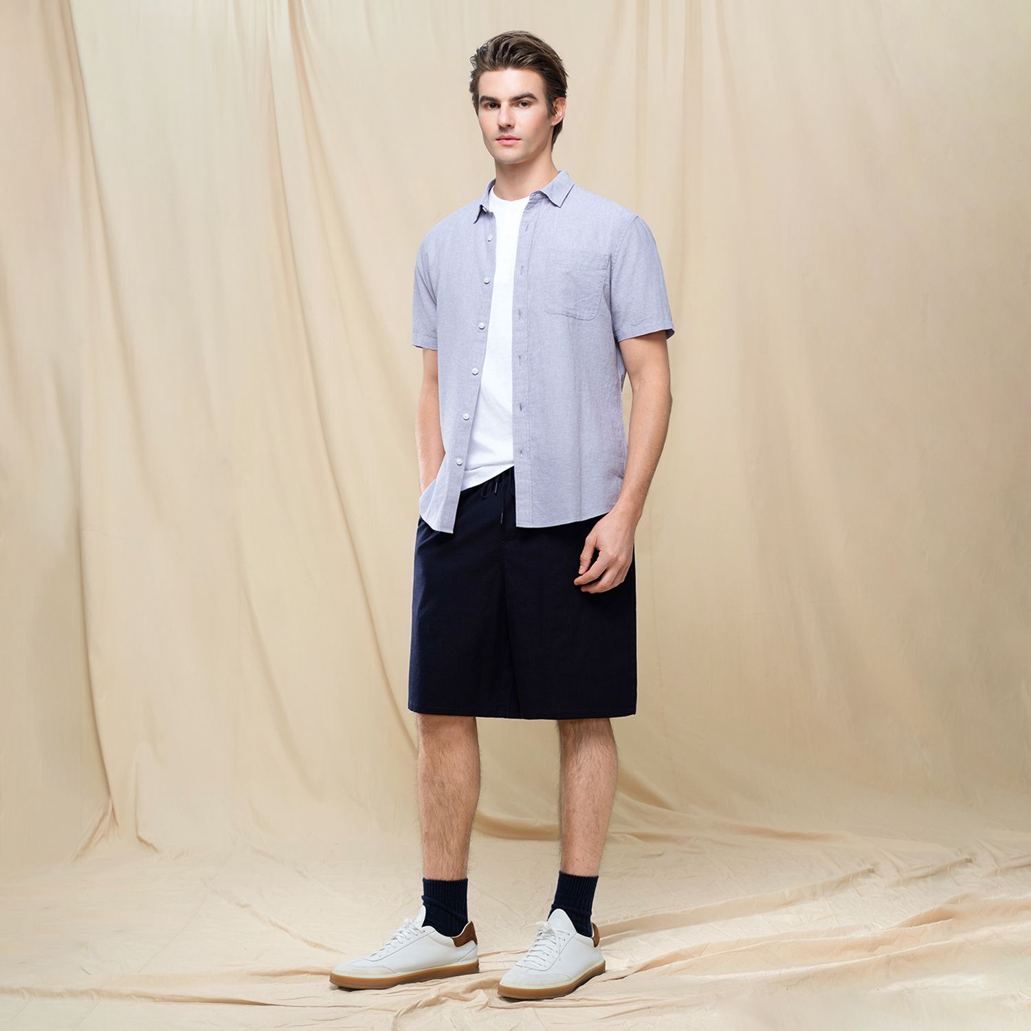 Men's Half Sleeve Linen Shirt - Image 1