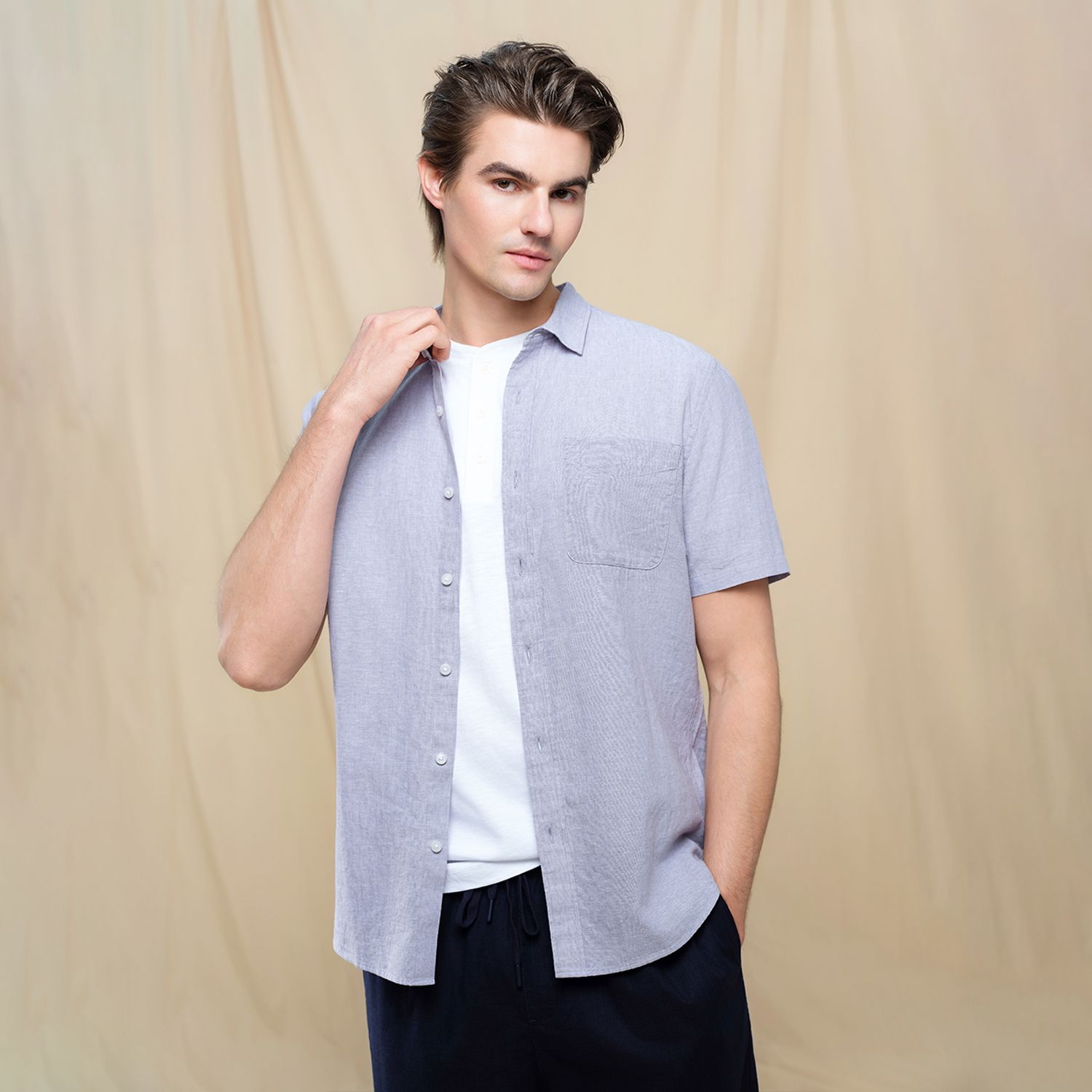 Men's Half Sleeve Linen Shirt - Image 4