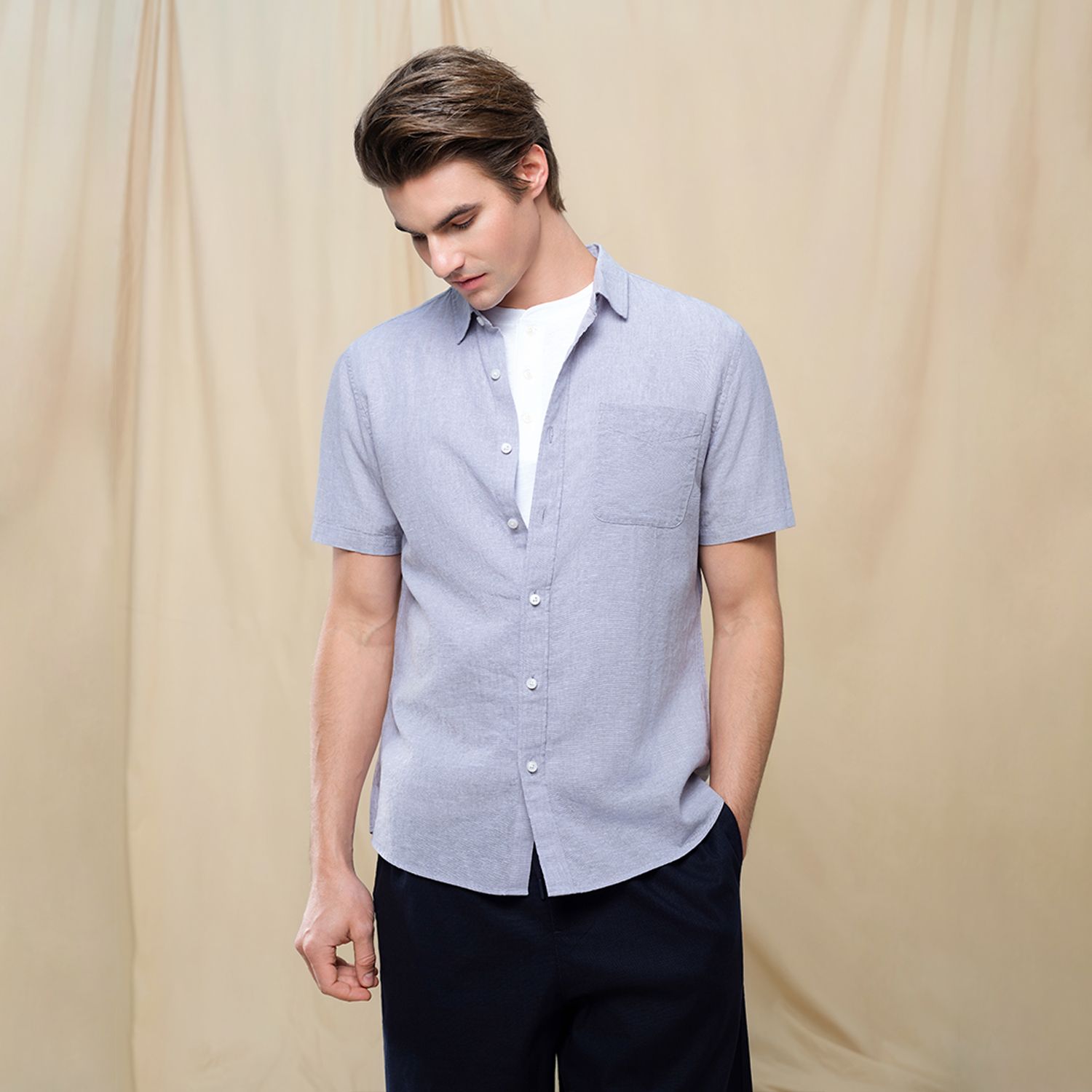 Men's Half Sleeve Linen Shirt - Image 5