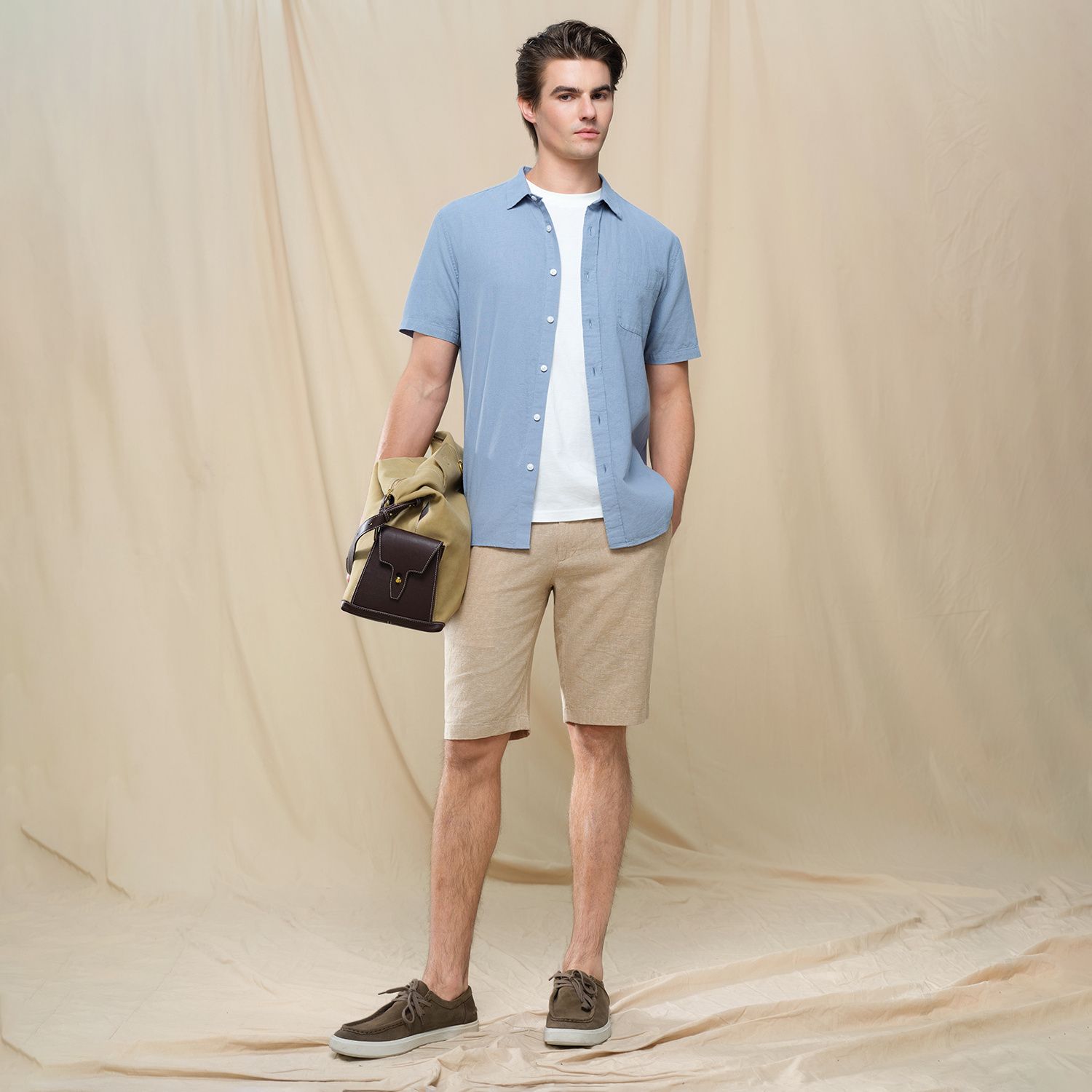Men's Half Sleeve Linen Shirt - Image 1